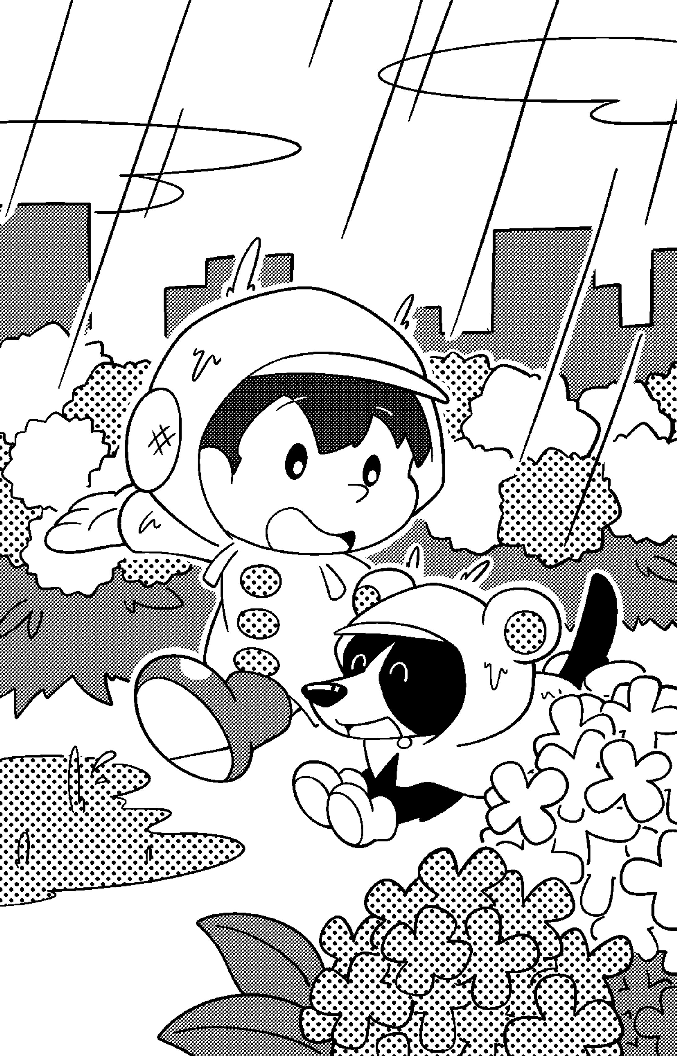 パズル雑誌 挿絵 梅雨-1