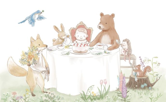 ティーギフトのイラスト、パッケージデザイン