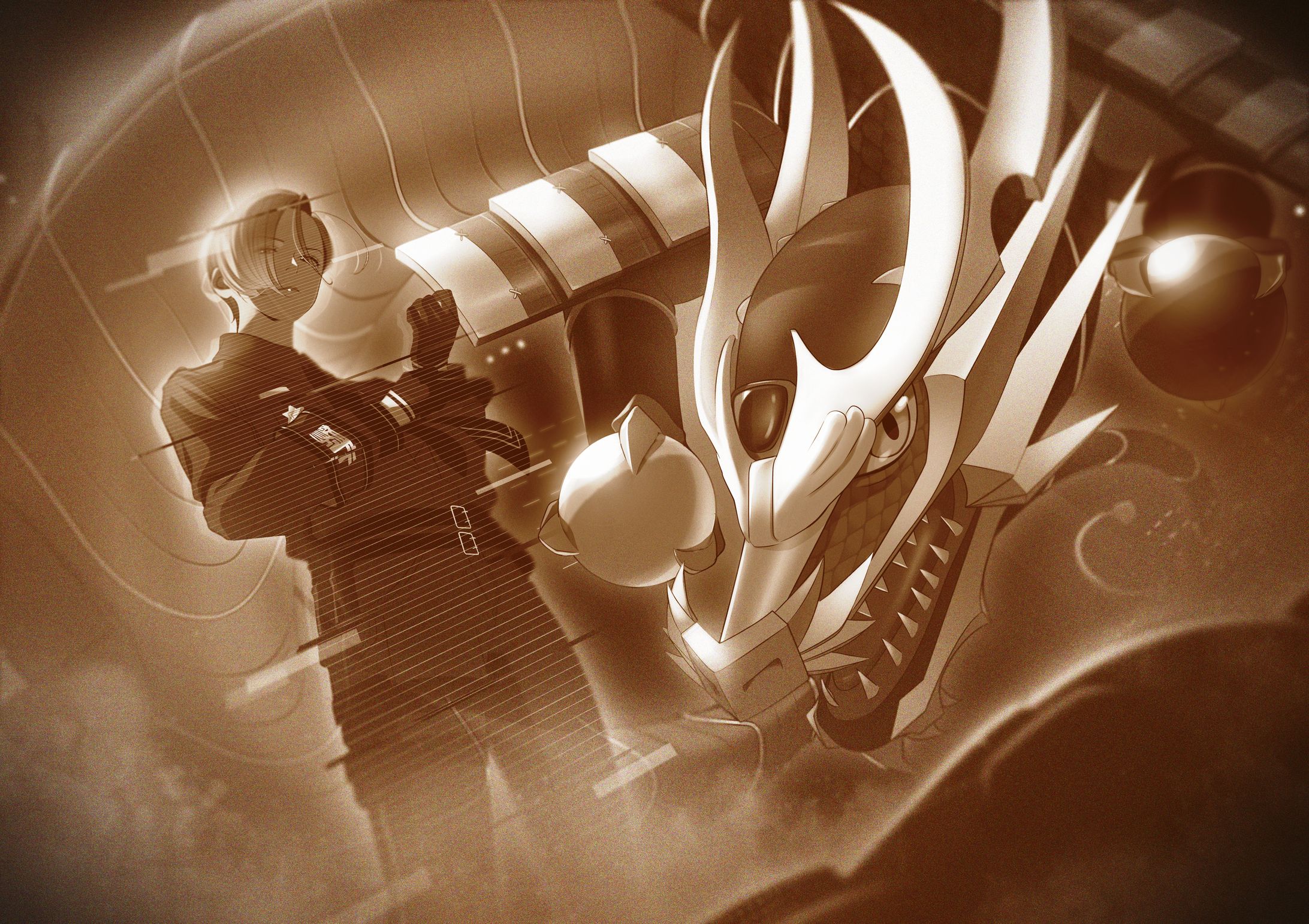 【仕事絵】DIGIMONSEEKERS モノクロ挿絵❸-1