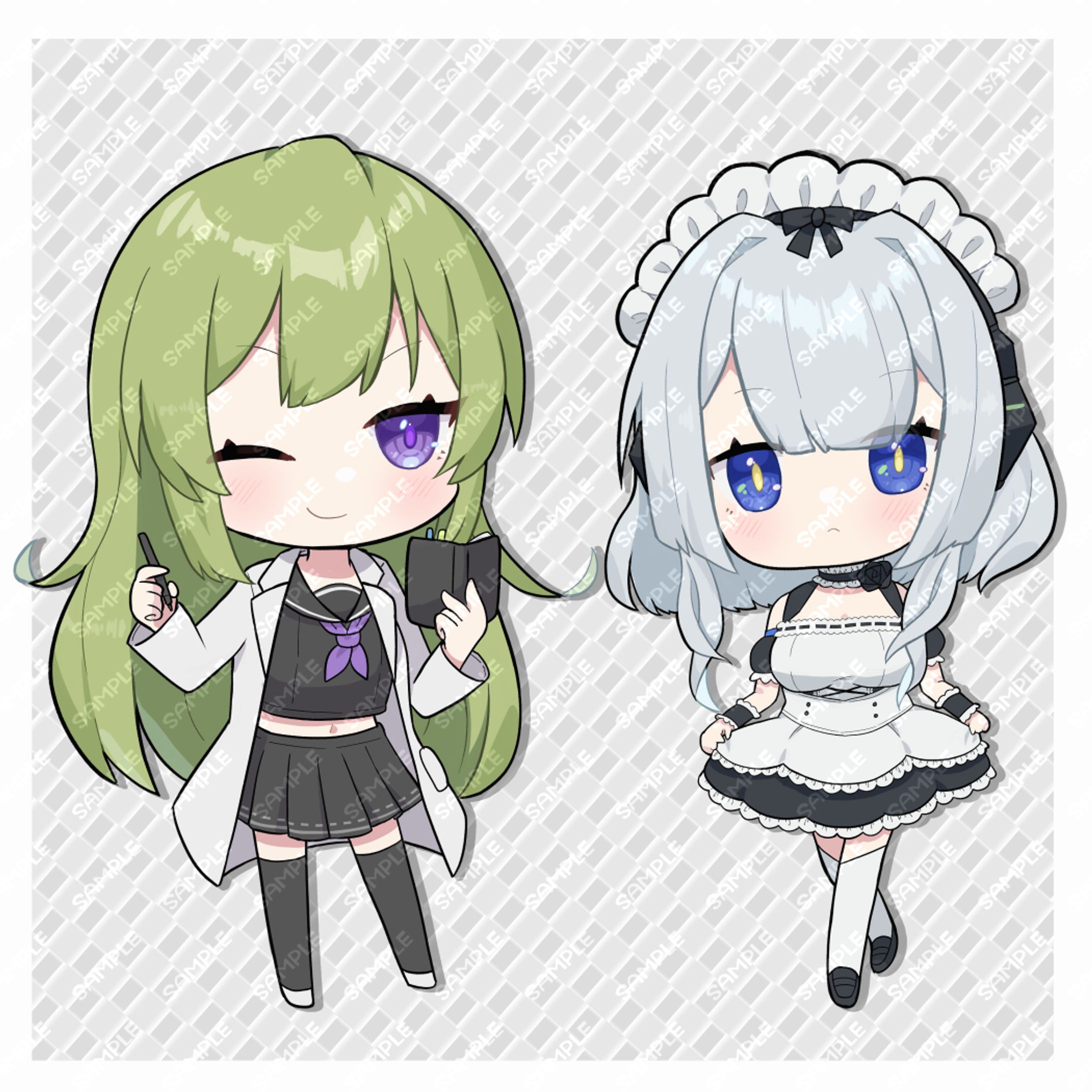 博士＆メイド秘書SDイラスト