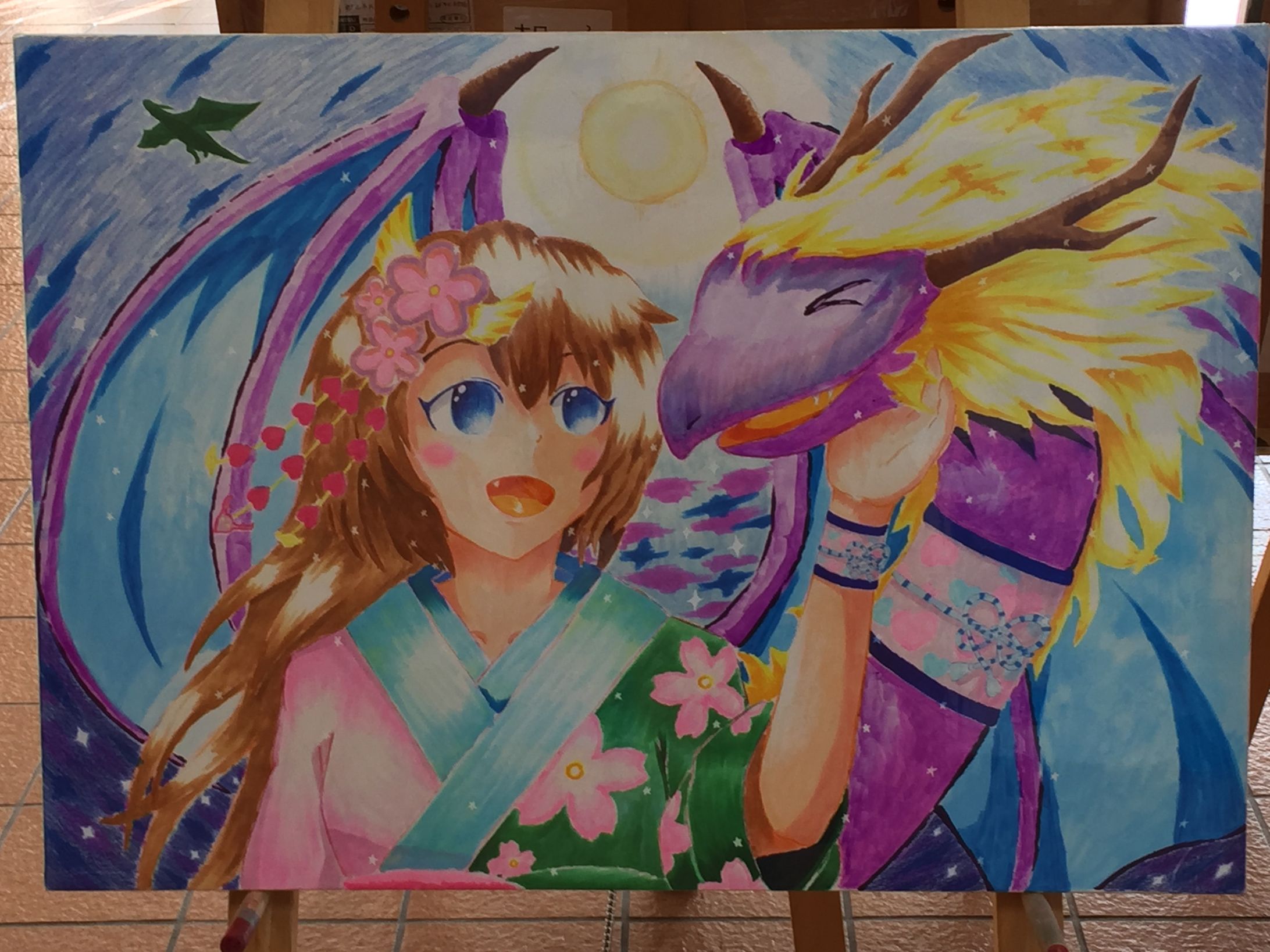 二科展準入選作品『とこしえの絆 〜種族を越えて〜』-1