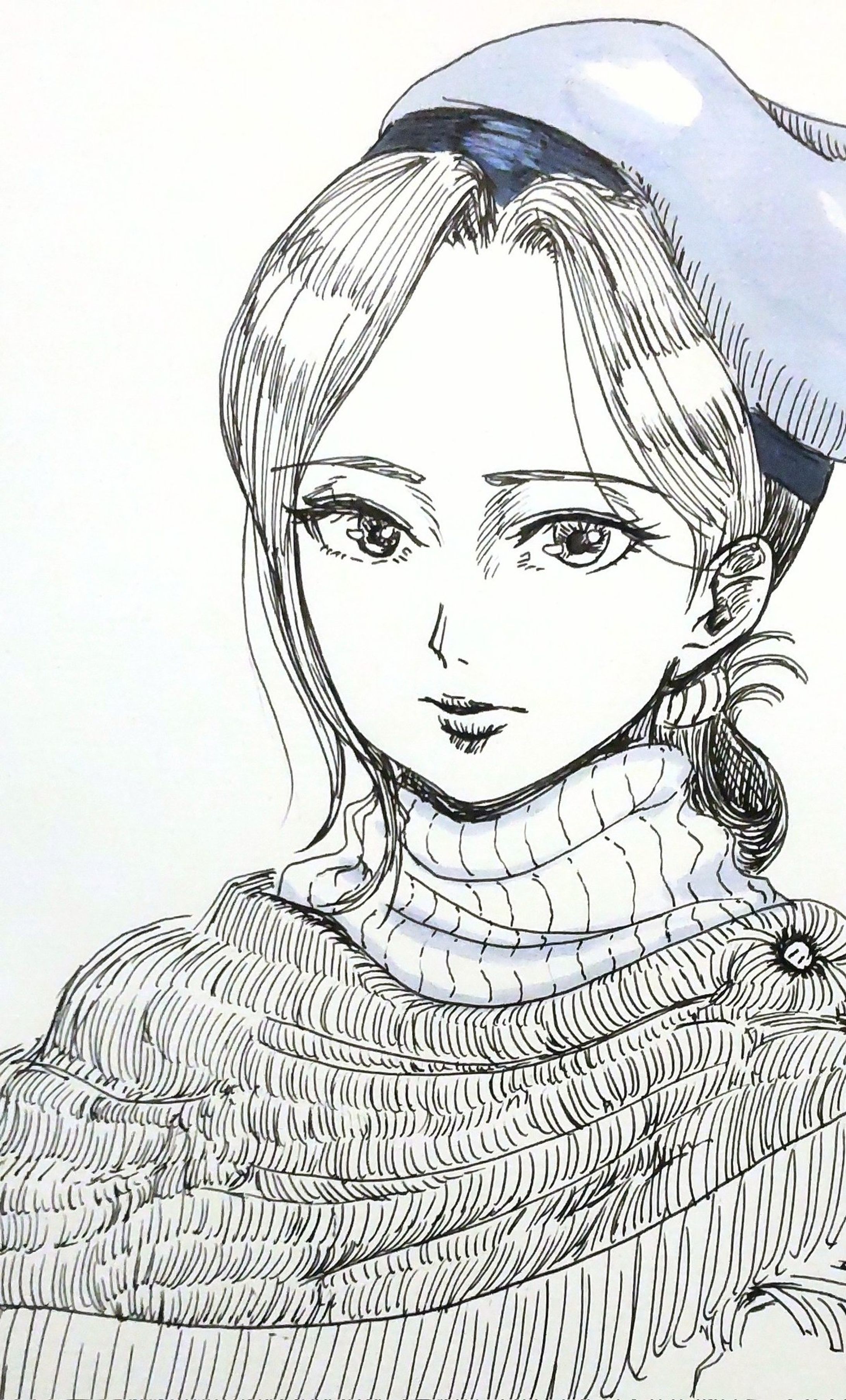 モノクロ女性-1