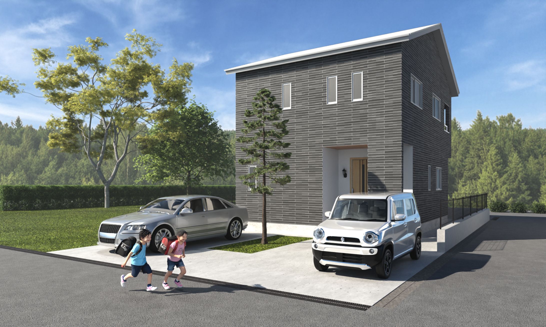 戸建て住宅外観／CGパース-1