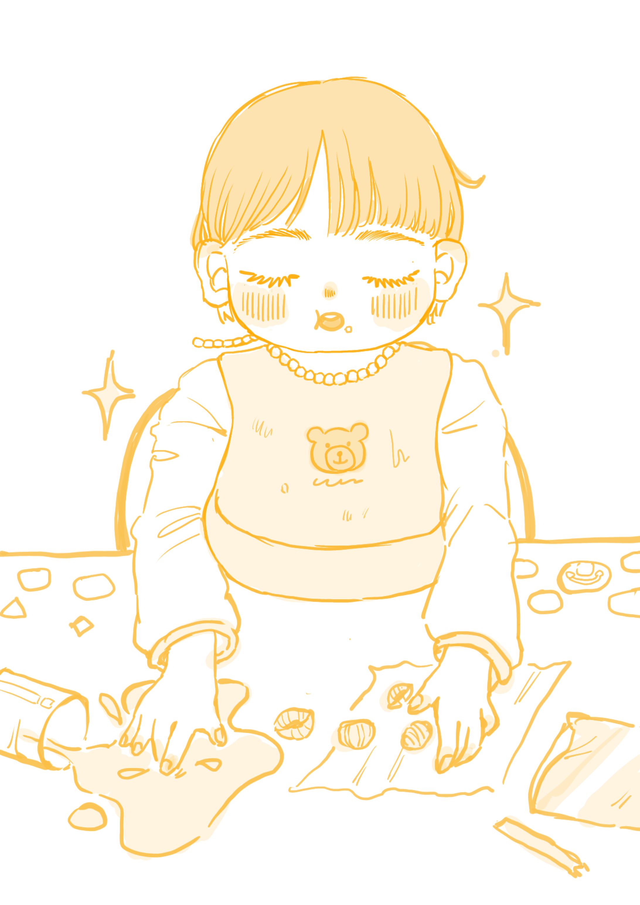 【エッセイ挿絵】 子供のおやつ時-1