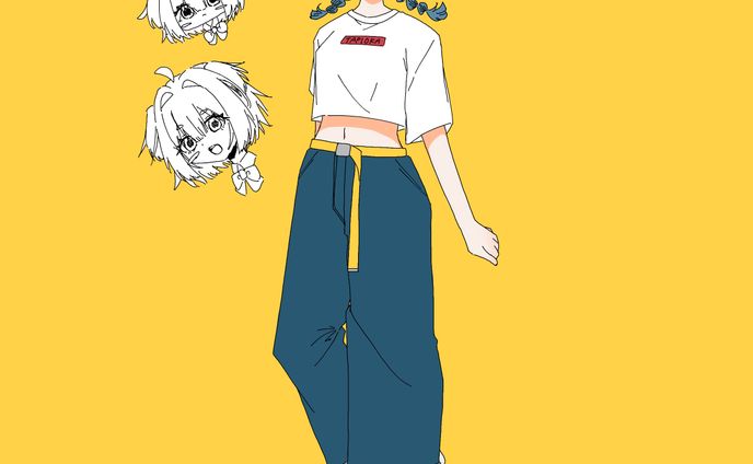女の子とちびすけ2匹