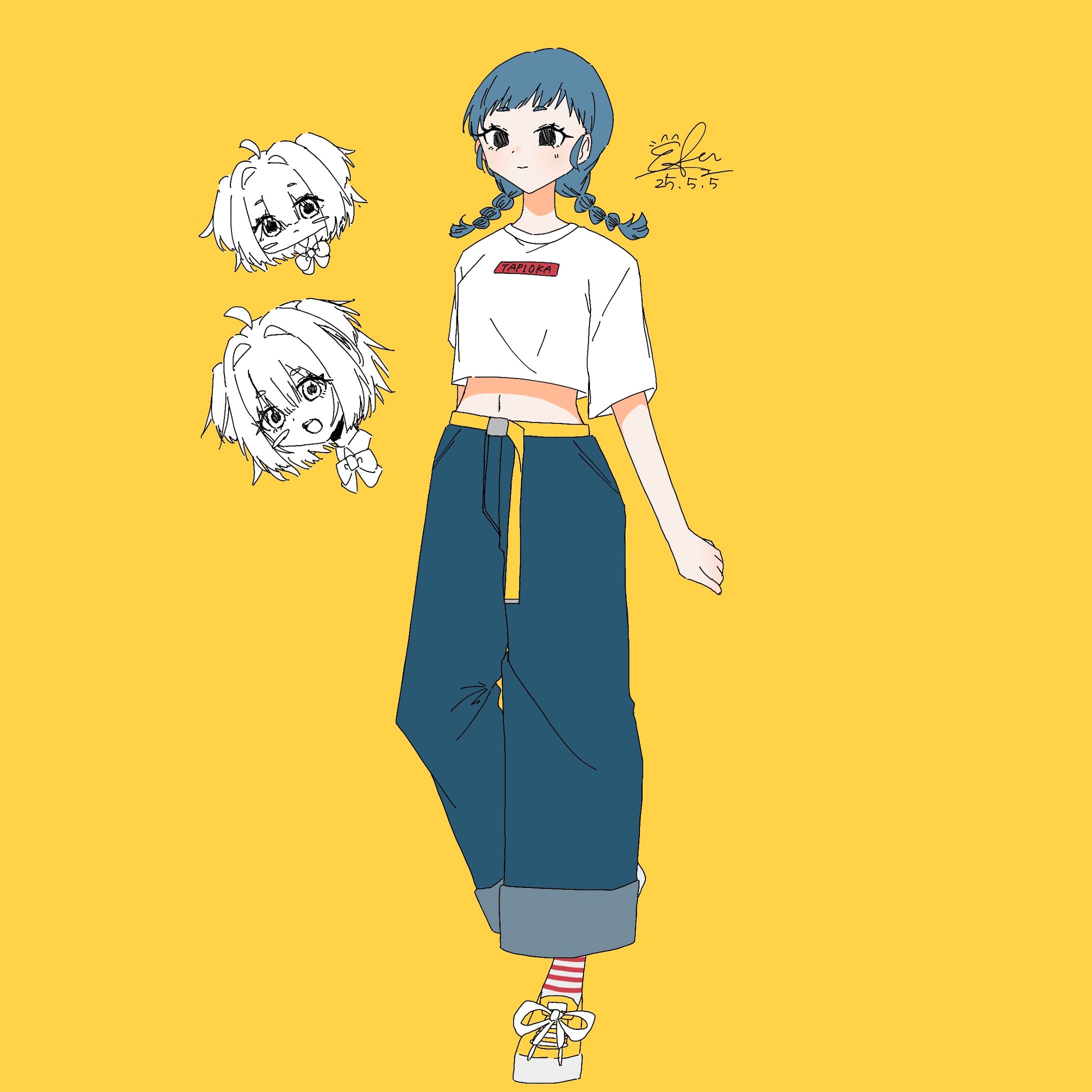 女の子とちびすけ2匹-1