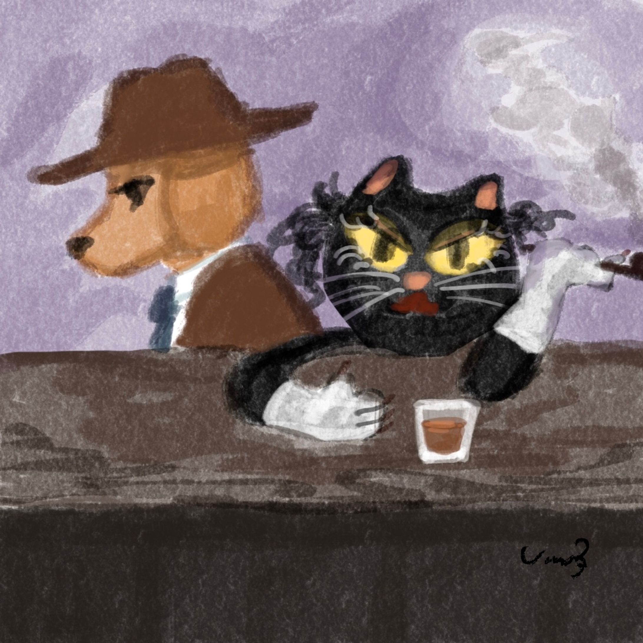 絵本風猫さんと犬さん-1