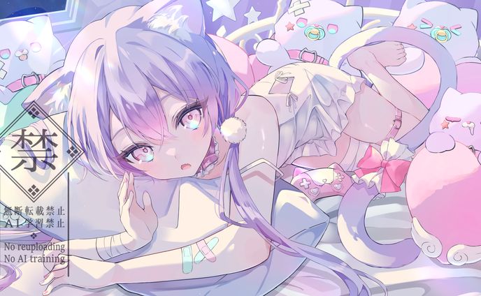 〖works〗にゃんだ・ねむりめ様  配信用イラスト