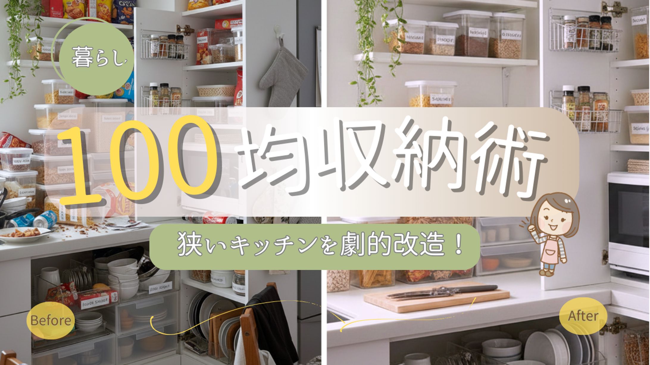 １００均収納術（YouTubeサムネイル）-1