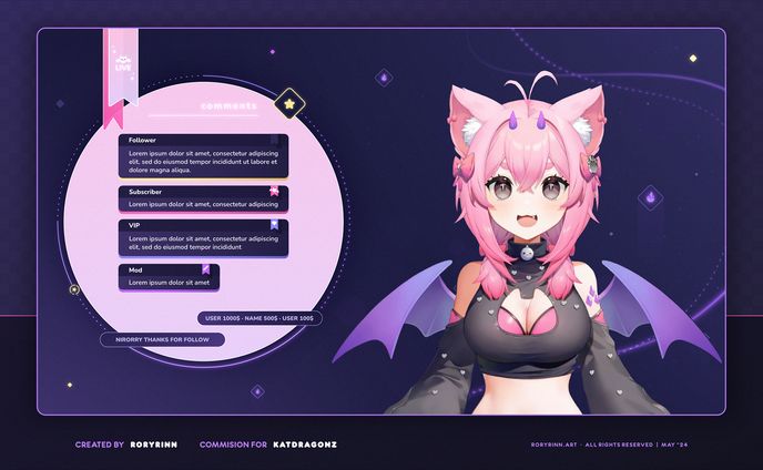 Katdragonz | Skeb overlays and chat widget