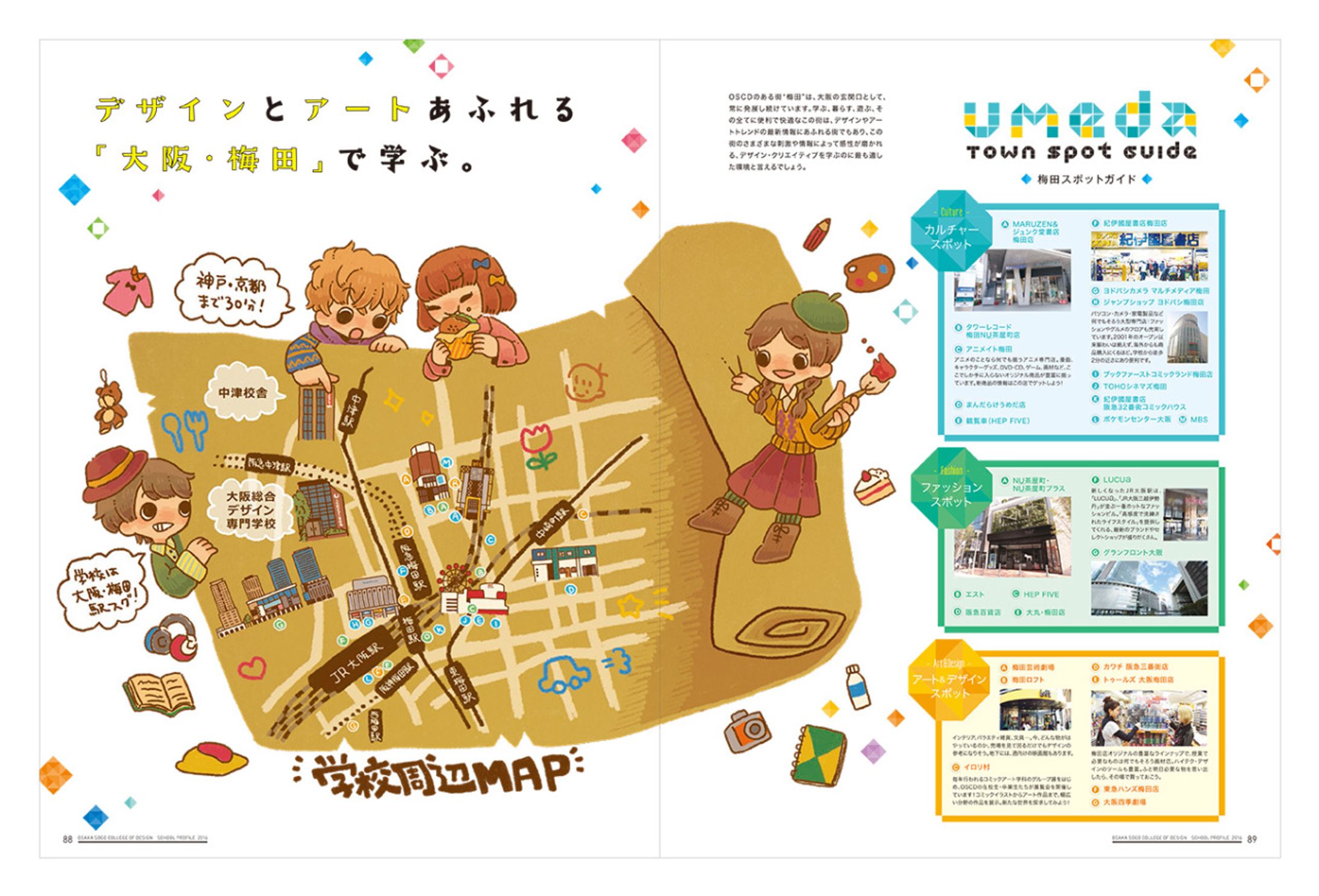 大阪総合デザイン専門学校 パンフレット用イラスト-1