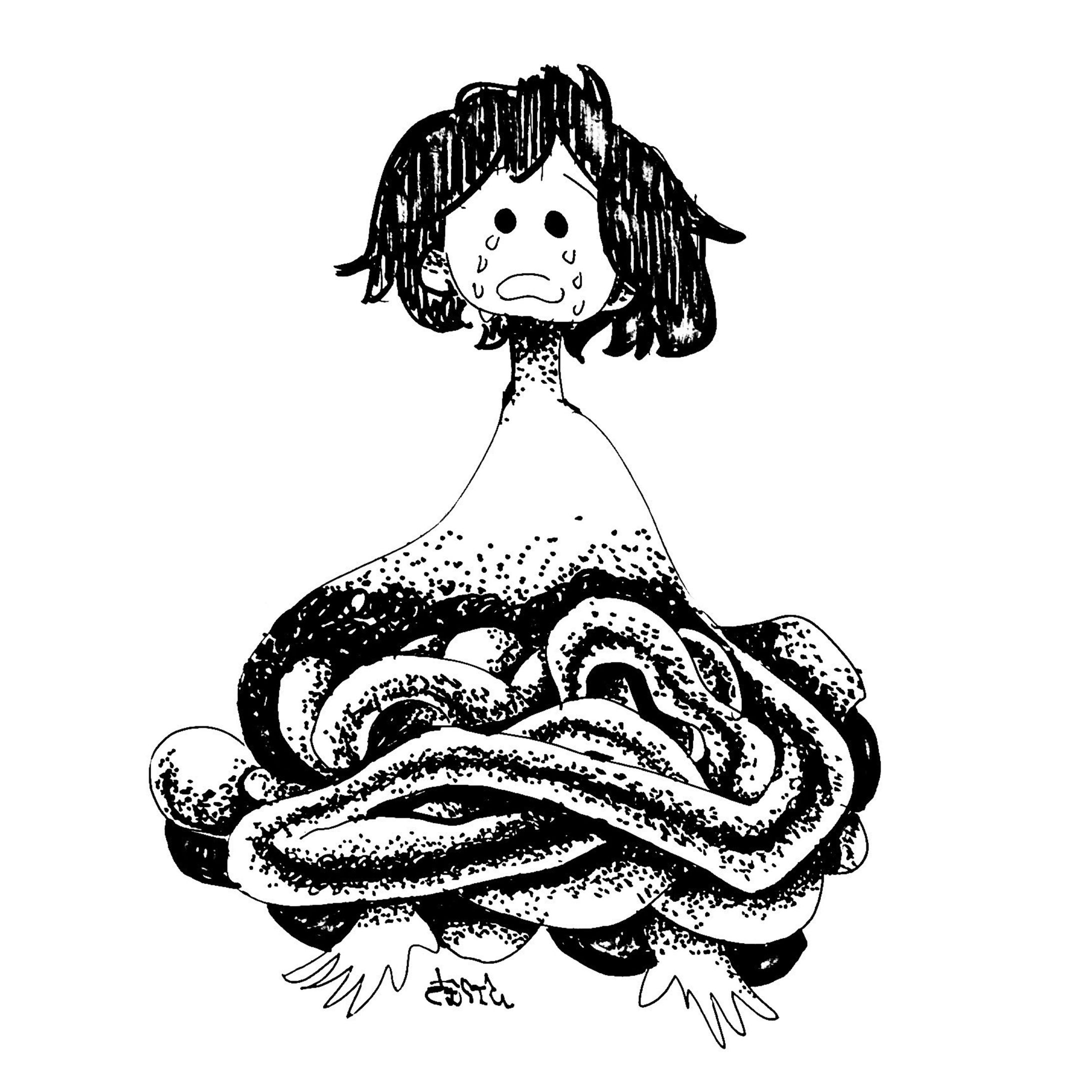 配信ジングル「窮屈だ」イラスト-1