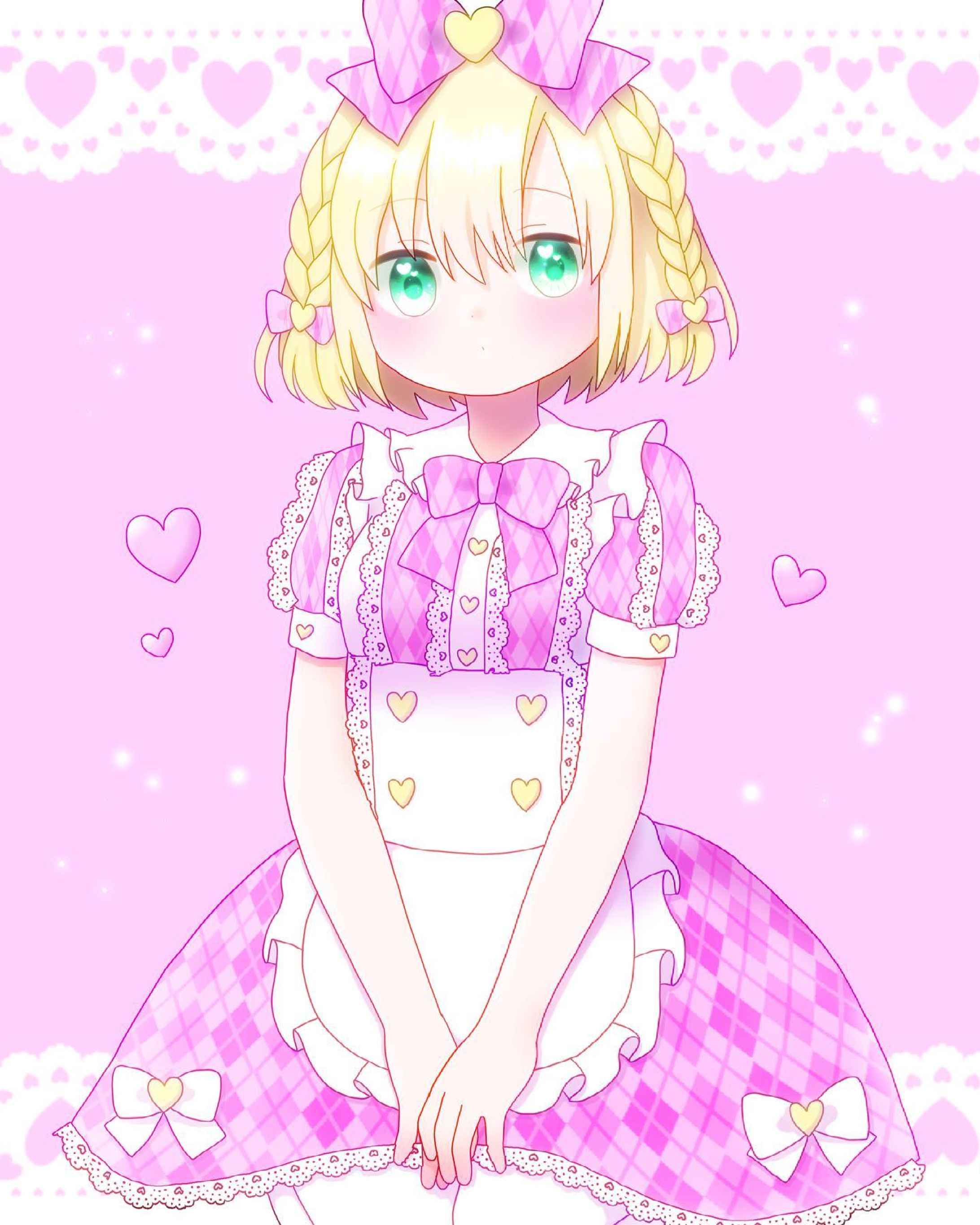 💕　#イラスト　#お絵描き　#illustration #illust #女の子　#女の子イラスト　#オリジナル　#オリジナルイラスト　#オリジナル絵　#デジタル　#デジタルイラスト　#デジタル絵　#ロリィタ　#ロリィタファッション　#ロリータ　#ロリータファッション　#エプロン　#ピンク　#フリル　#レース　#リボン-1