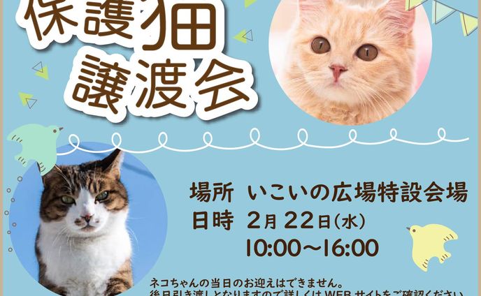 保護猫譲渡会バナー[フィクション]