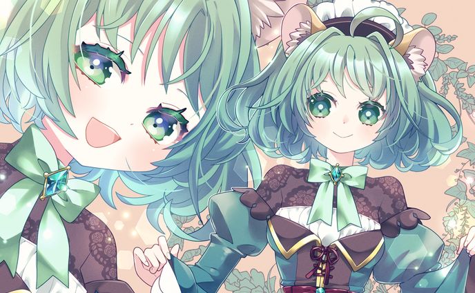 エメラルドモチーフの女の子