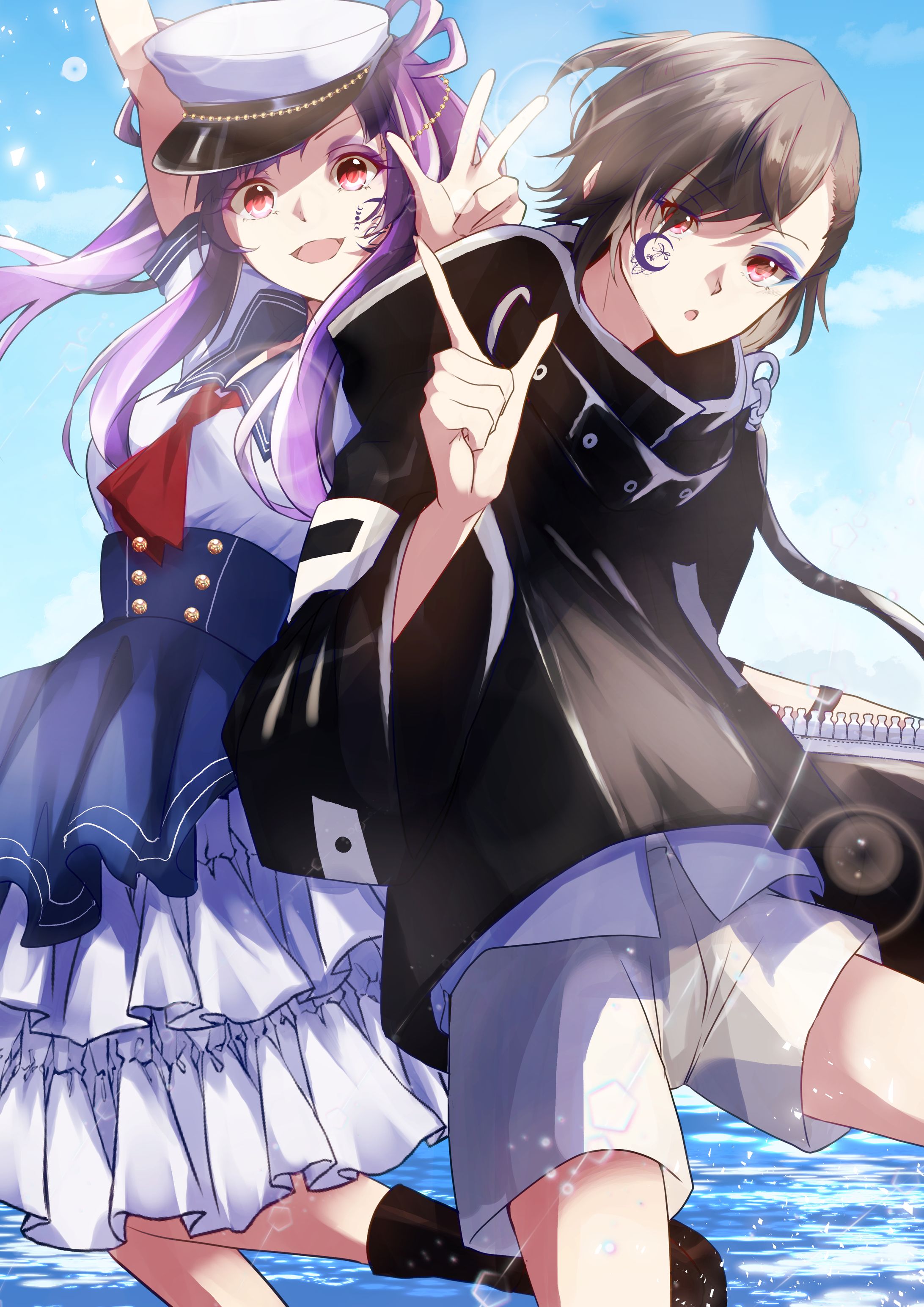 【イラスト】個人様オリジナルキャラクター2名のイラスト-1
