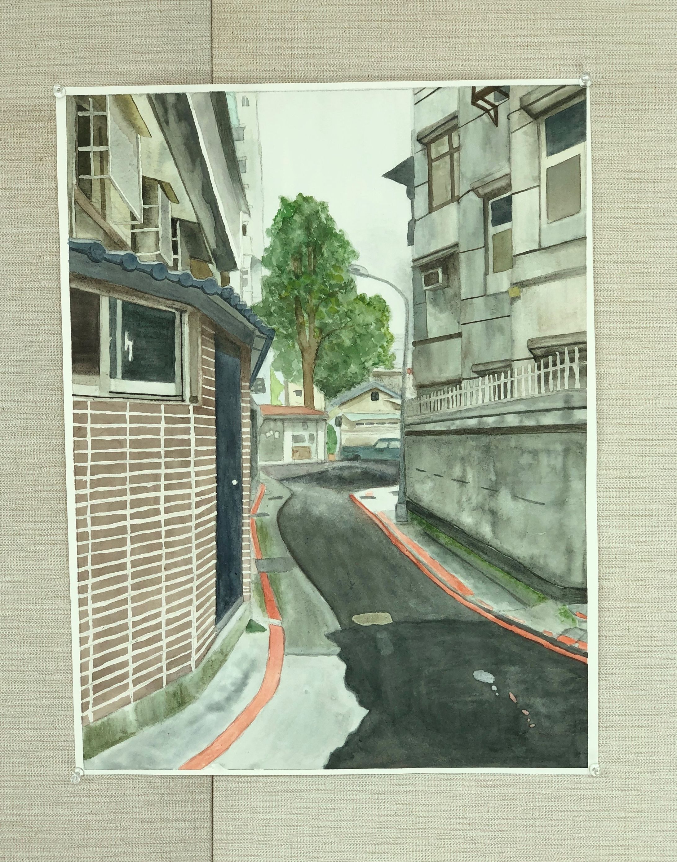 Alley View in Watercolor-1