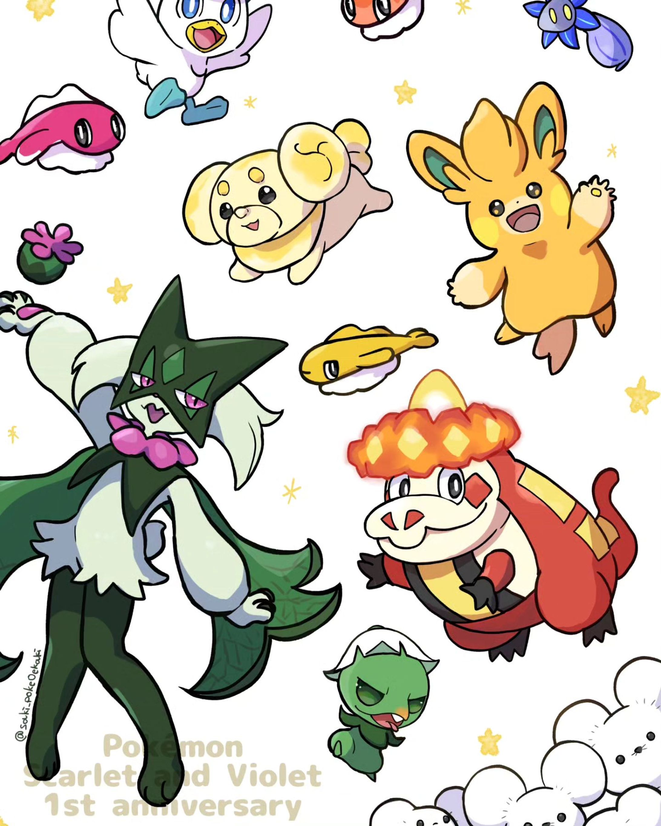 ポケモンSV1周年おめでとう🥳🎉㊗️

#pokémon#pokemonart #fanart #art-1
