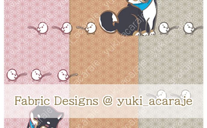 黒柴とシマエナガ