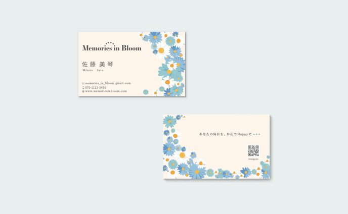 Memories in Bloom様　名刺
