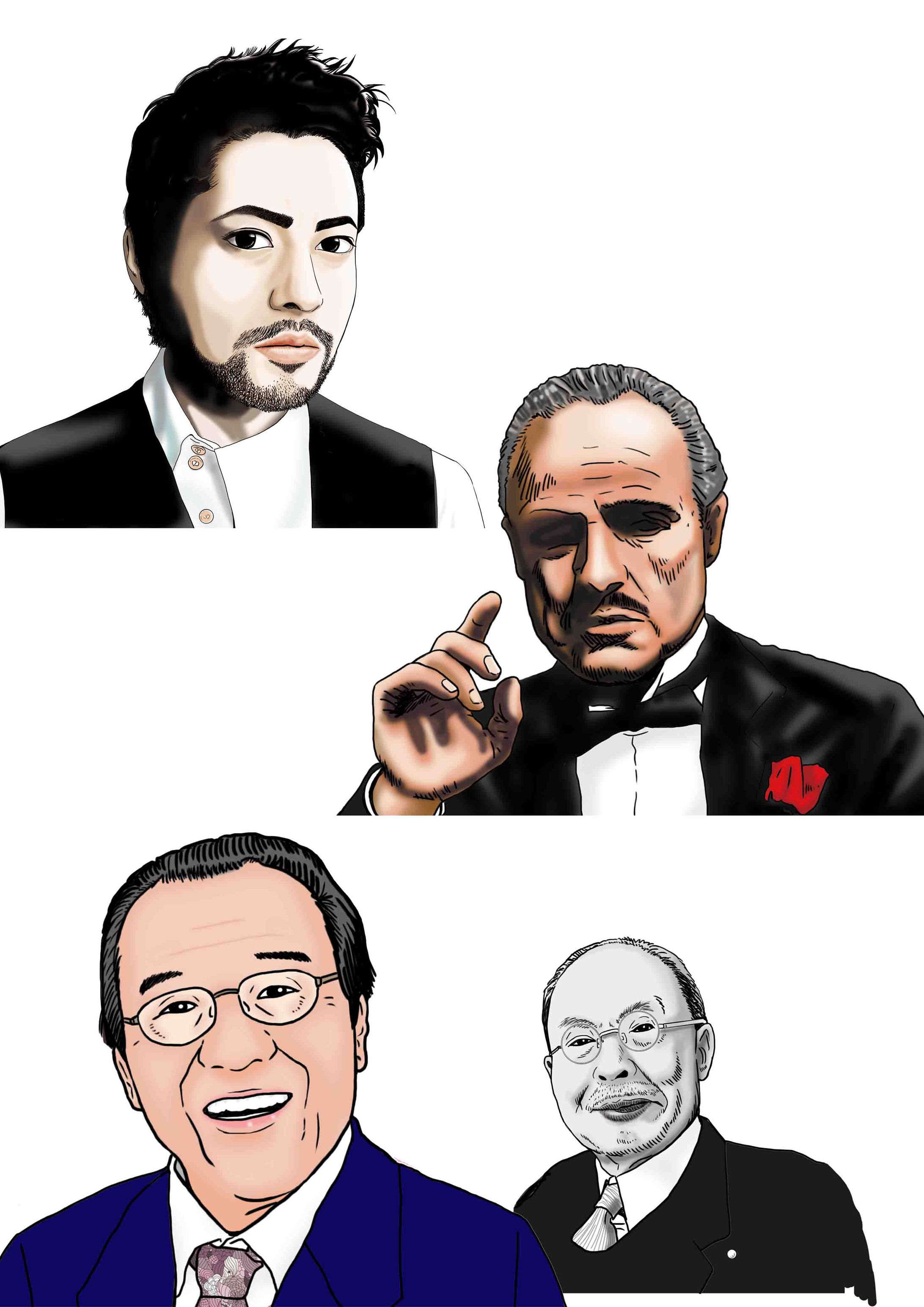 有名人似顔絵劇画調サンプル-1