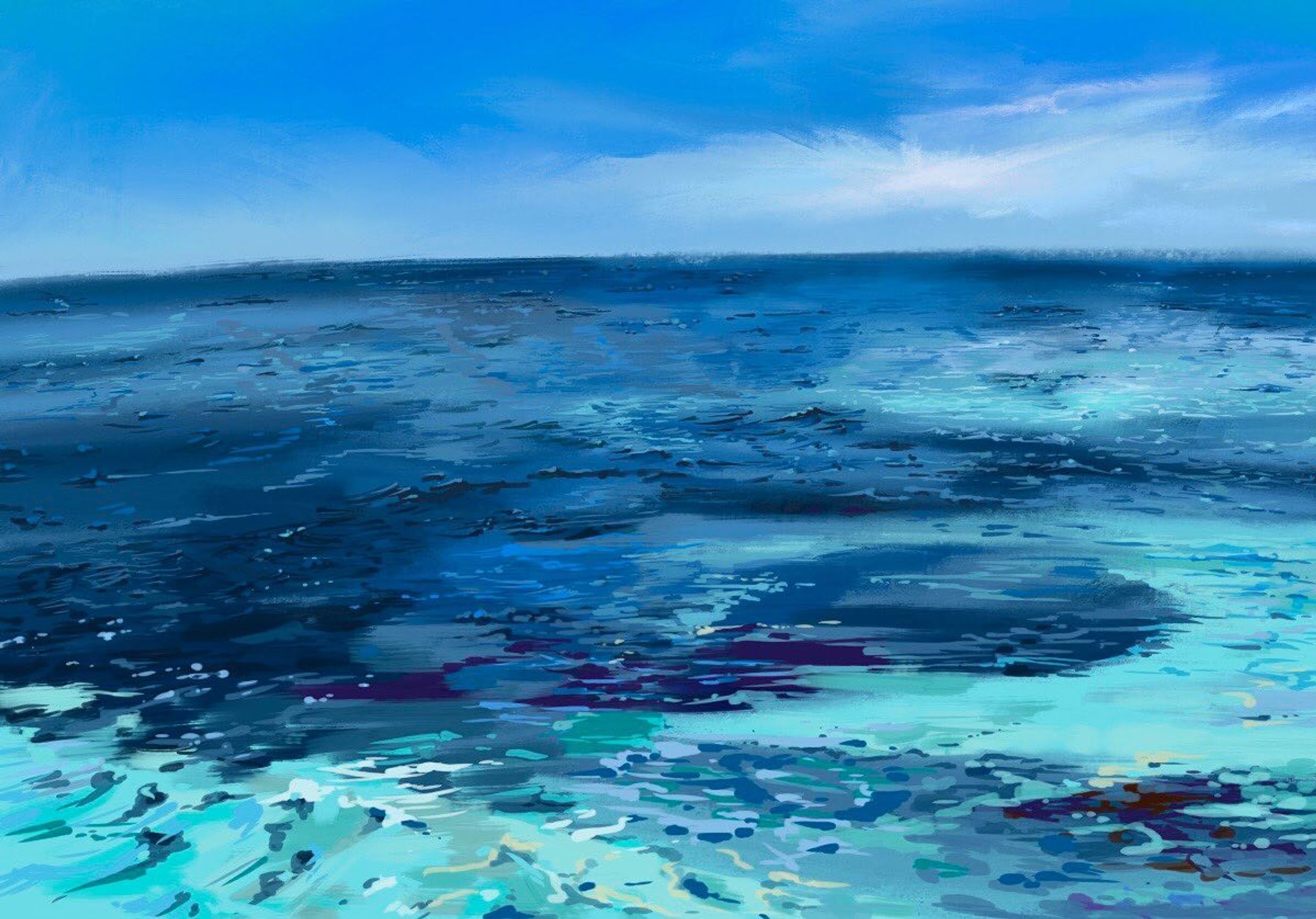#illustration #artwork  #randscape #drowings #procreate #sea #海 #風景画-1