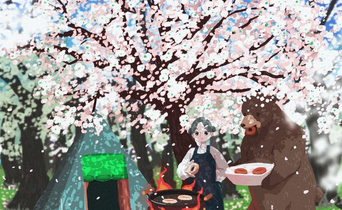 桜の森とドーナッツ