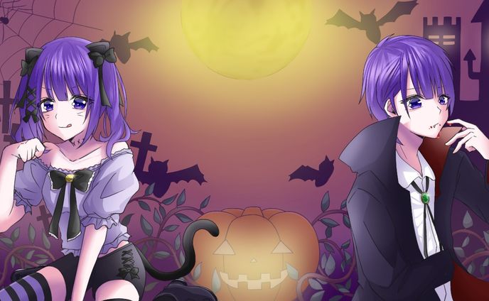 【差分あり】MVイラスト－Happy Halloween【ご依頼】