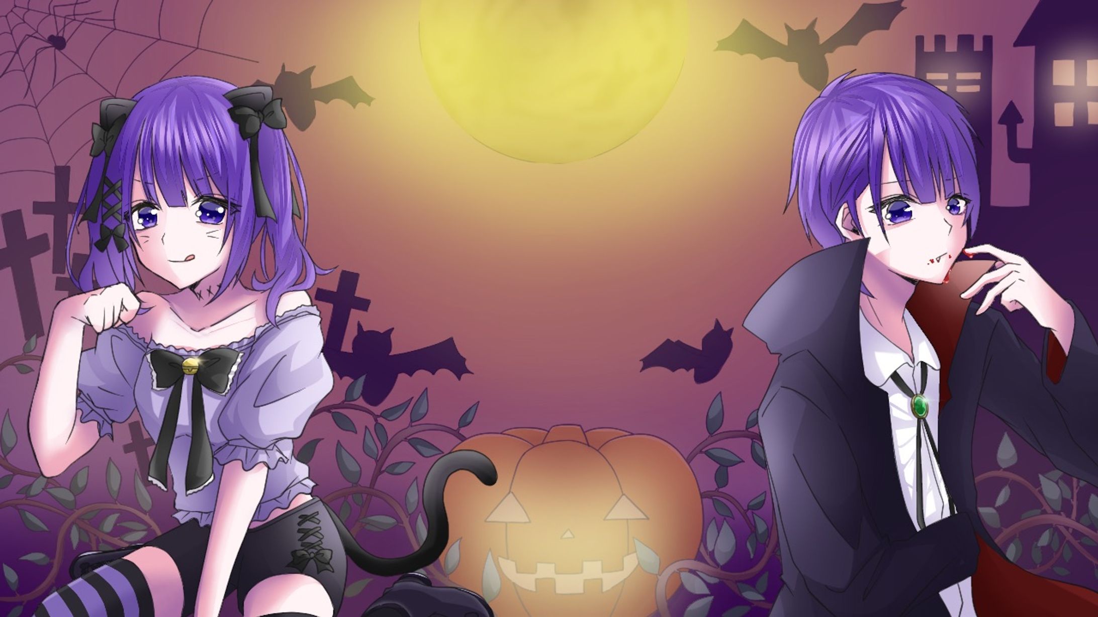 【差分あり】MVイラスト－Happy Halloween【ご依頼】-1