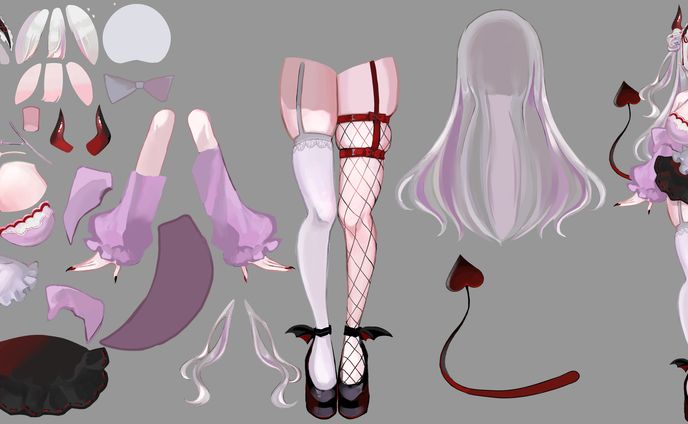 Live2D用パーツ分け[2024年6月]