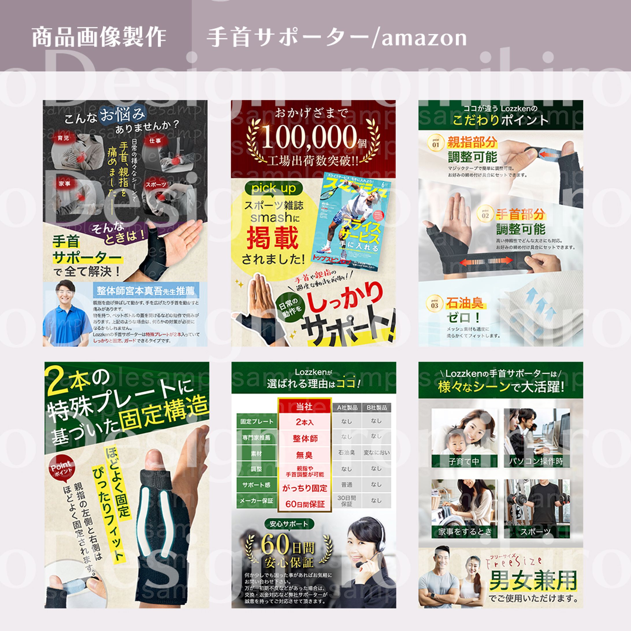 商品画像作成 / 手首サポーター/ amazon-1