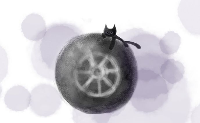 タイヤ子猫