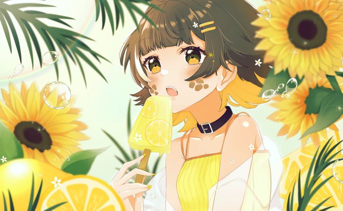 音影カナ　夏イラスト