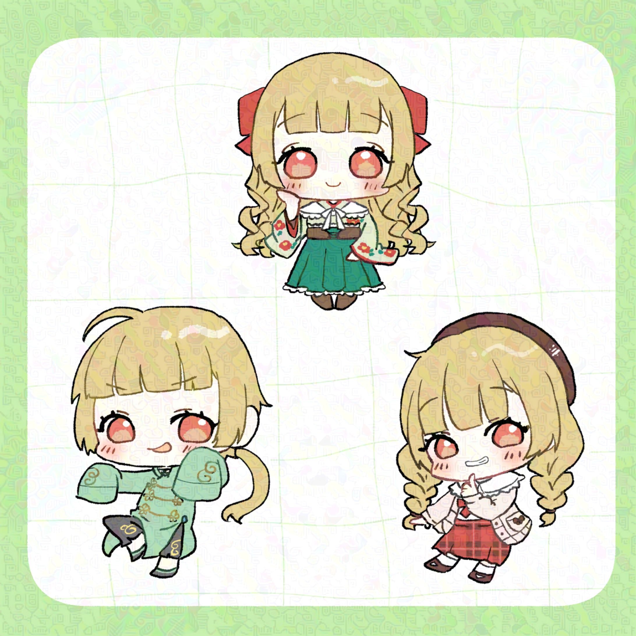 〆有あんず様 ゆる絵3点-1