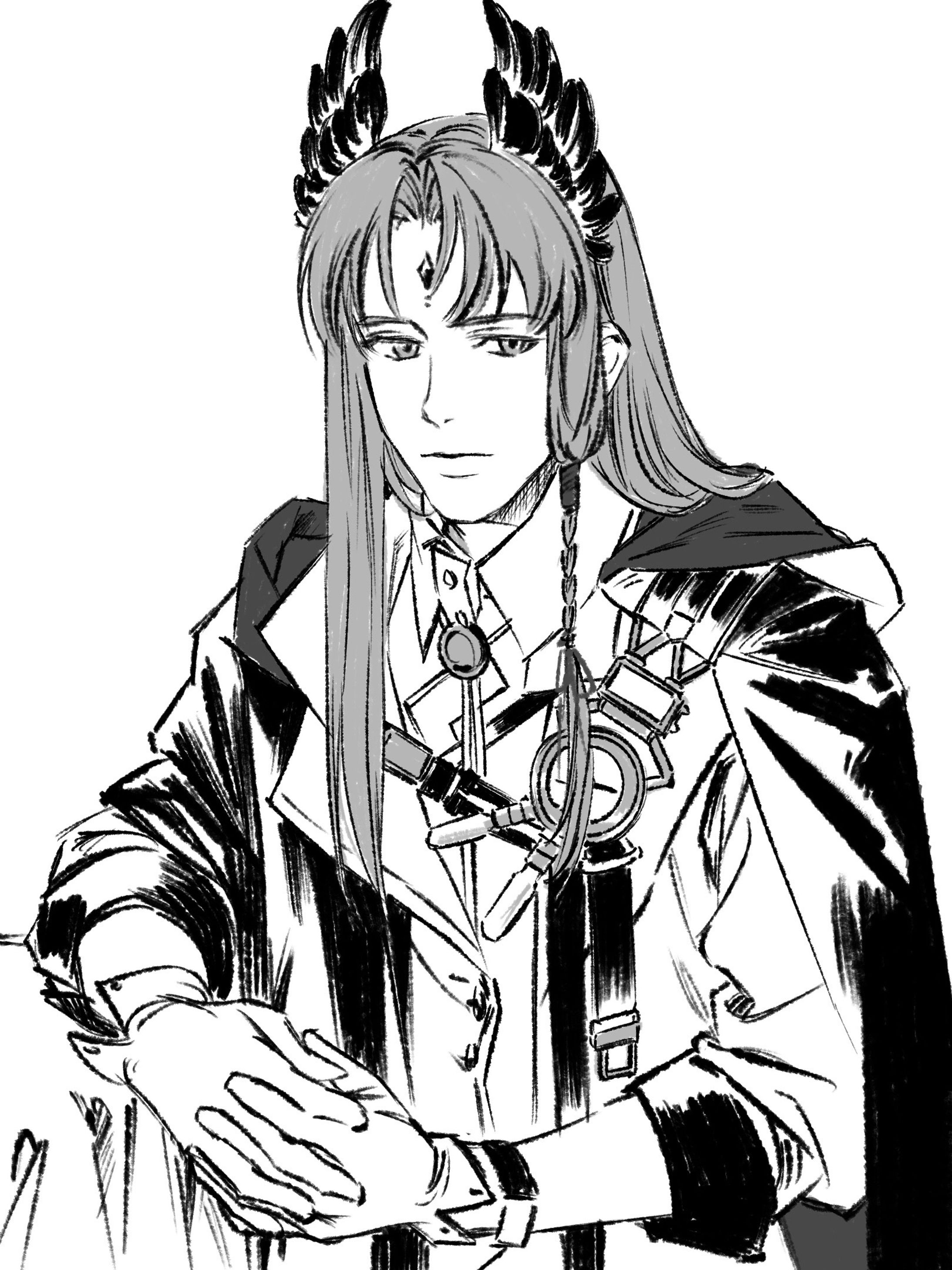 Arknights monochrome Fanart-1