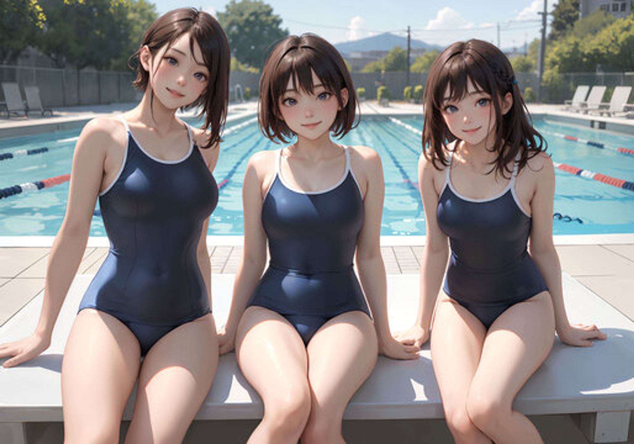 スクール水着の女の子-1