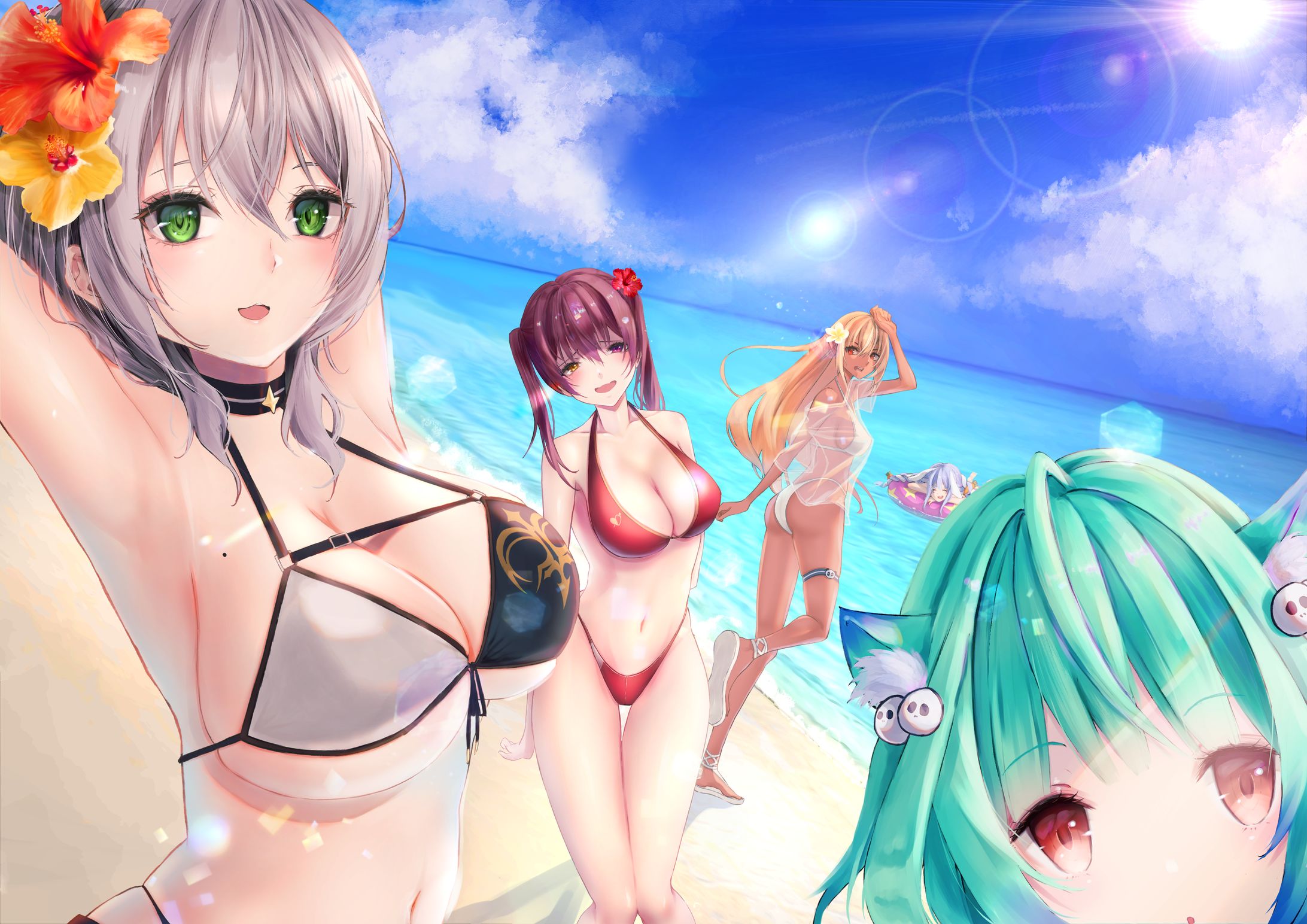 ホロライブ３期生水着集合絵-1