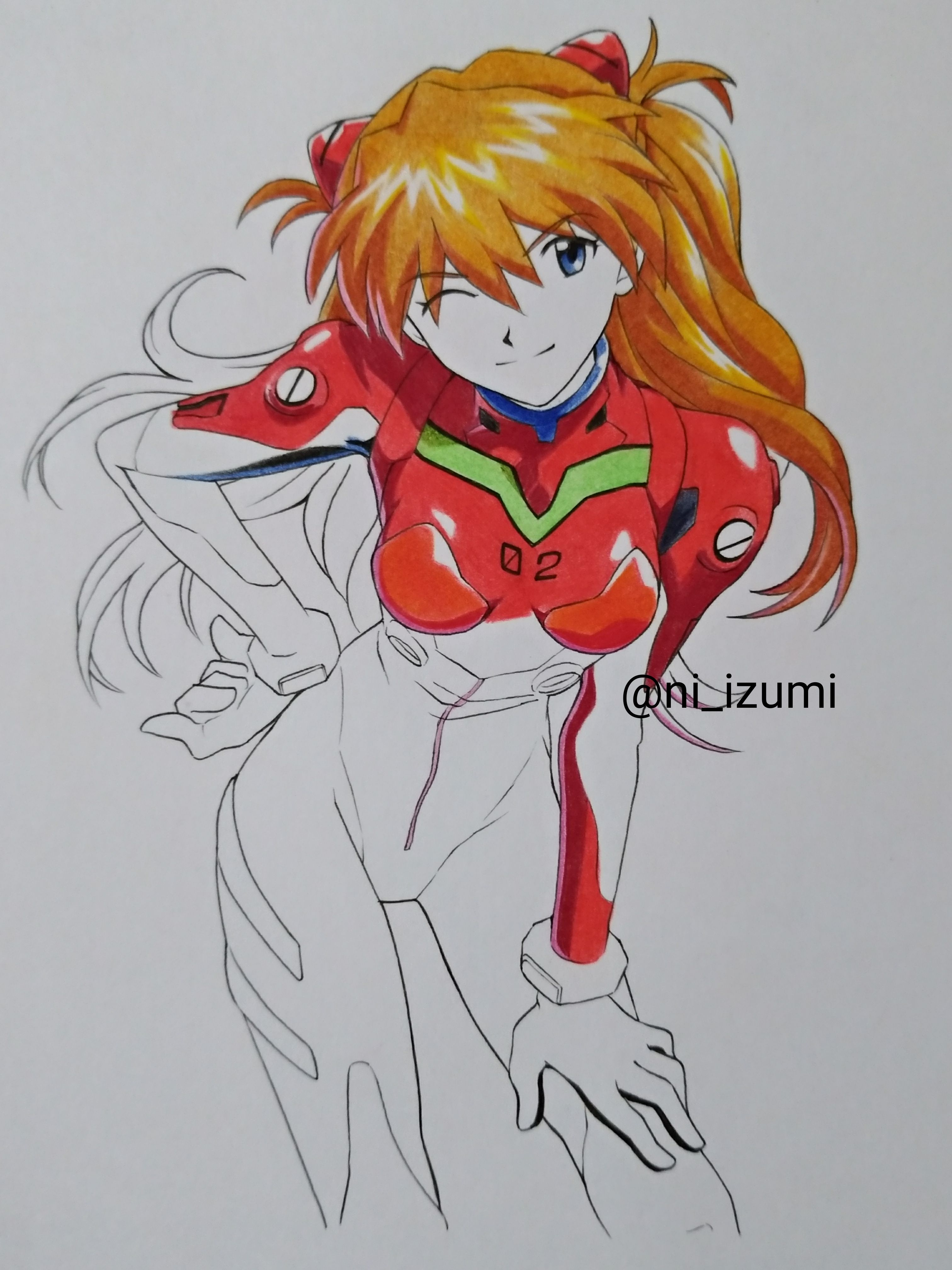 ファンアート エヴァンゲリオンの模写 アスカ
