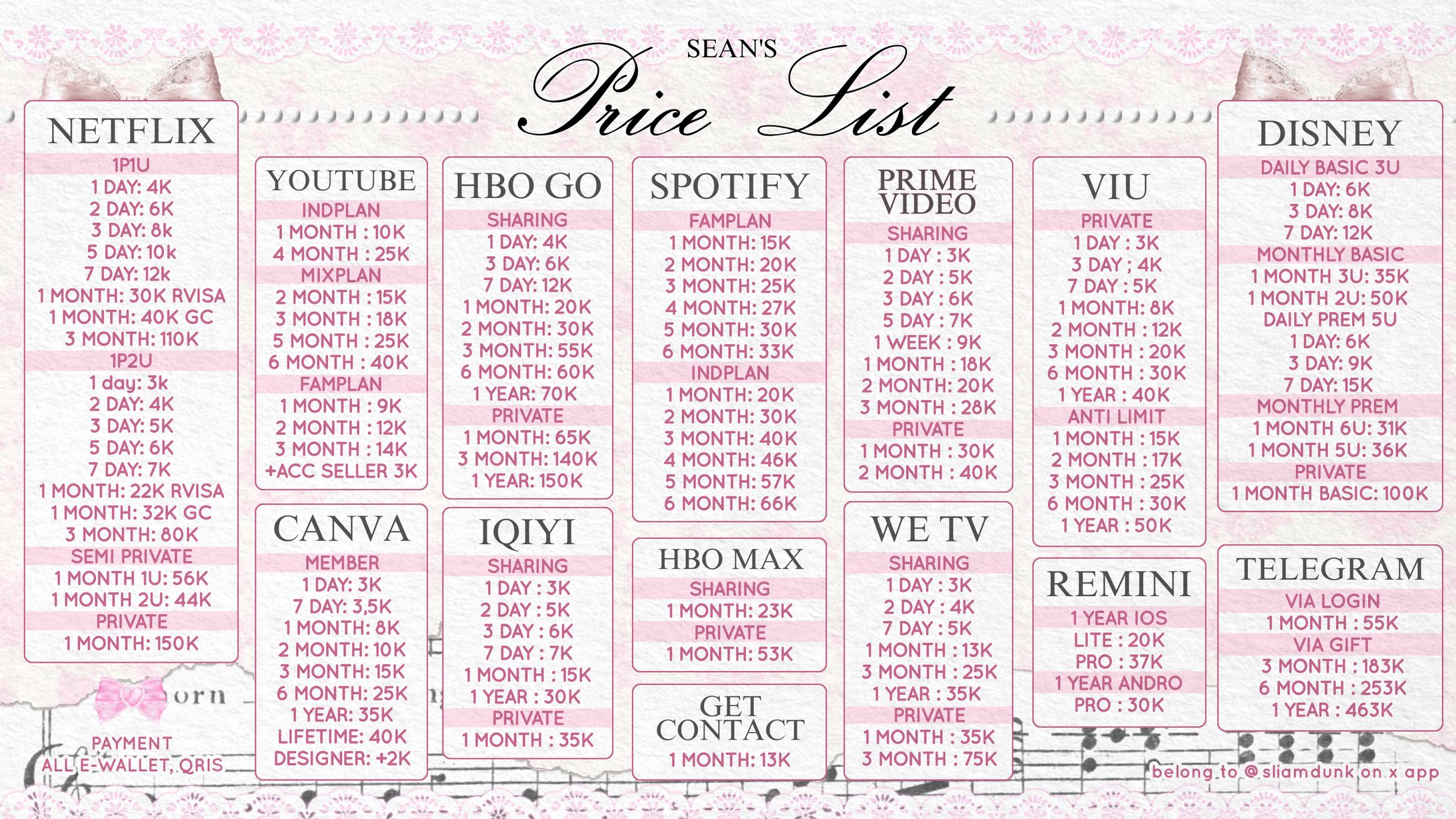 Price List & layout: sliamdunk -1