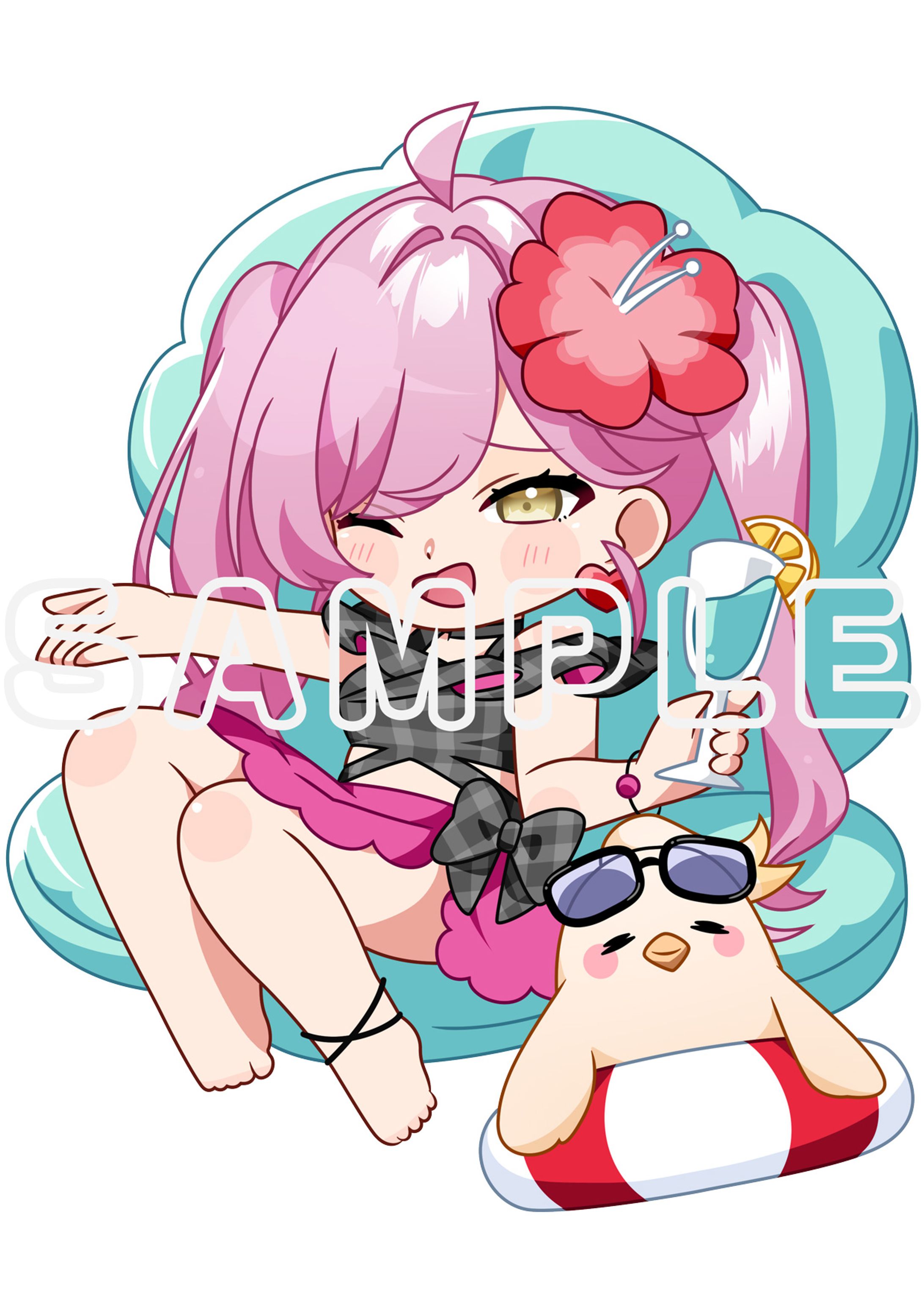 たかのは様 水着SDイラスト制作-1