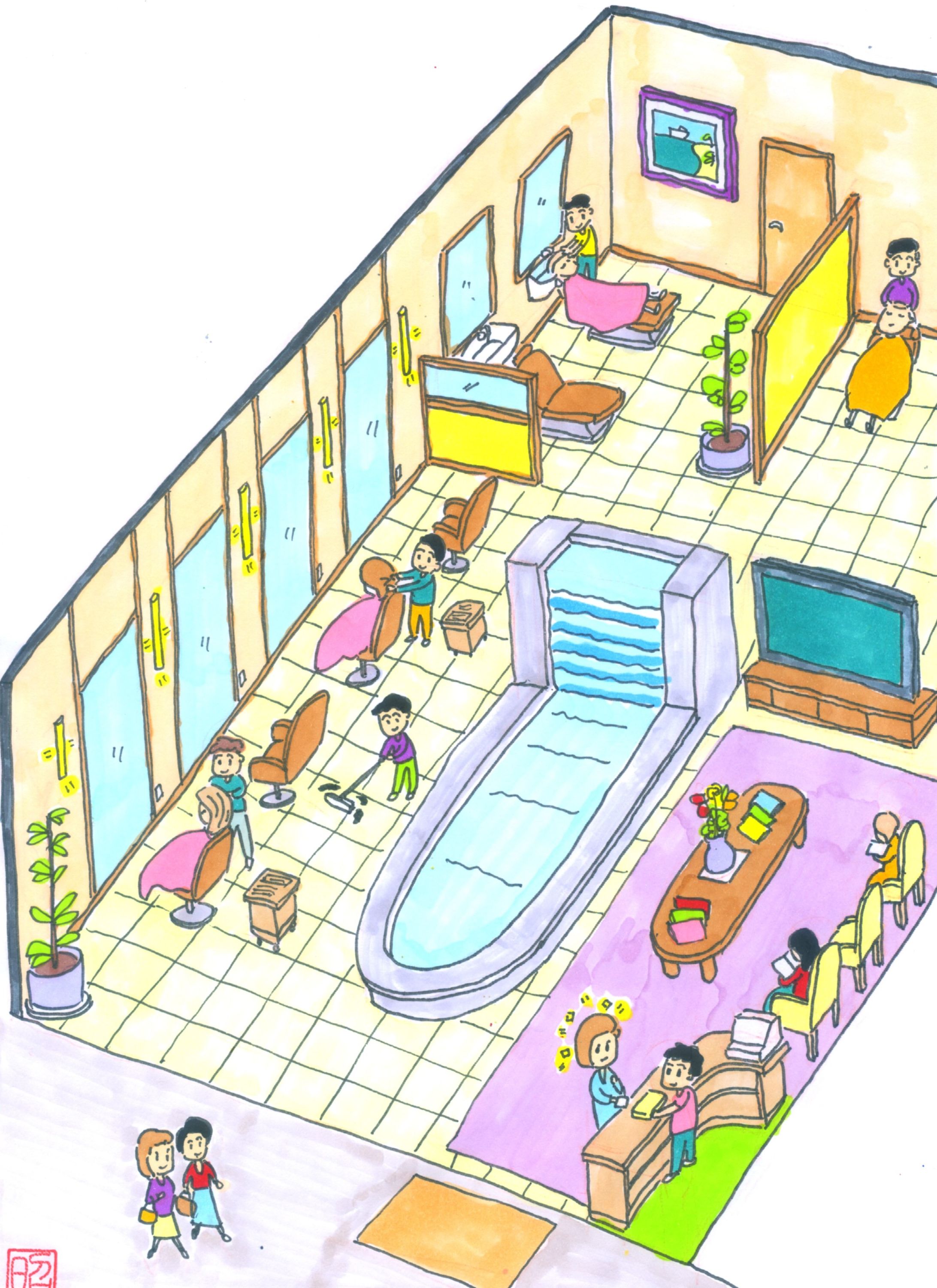 ヘアーサロンで働く少年たち-1