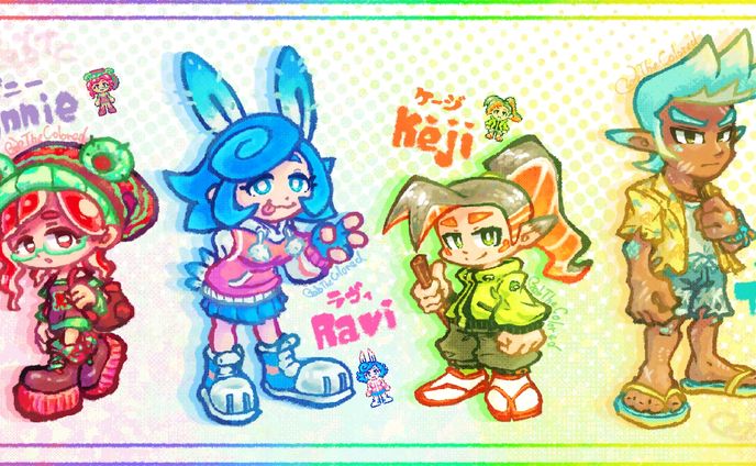 創作OCカラフル海産カルテット