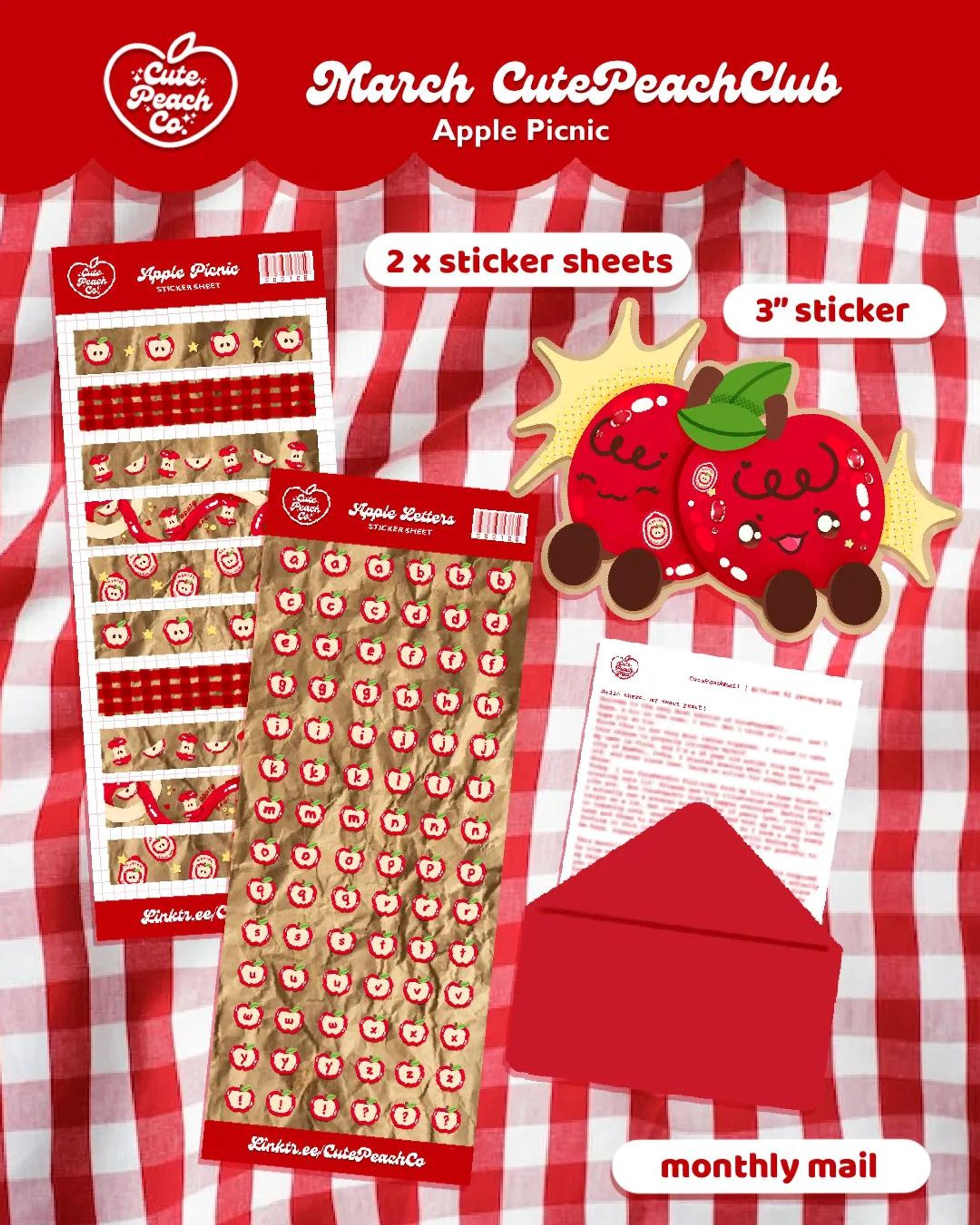 March CutePeachClub : Apple Picnic 🧺🍎-1