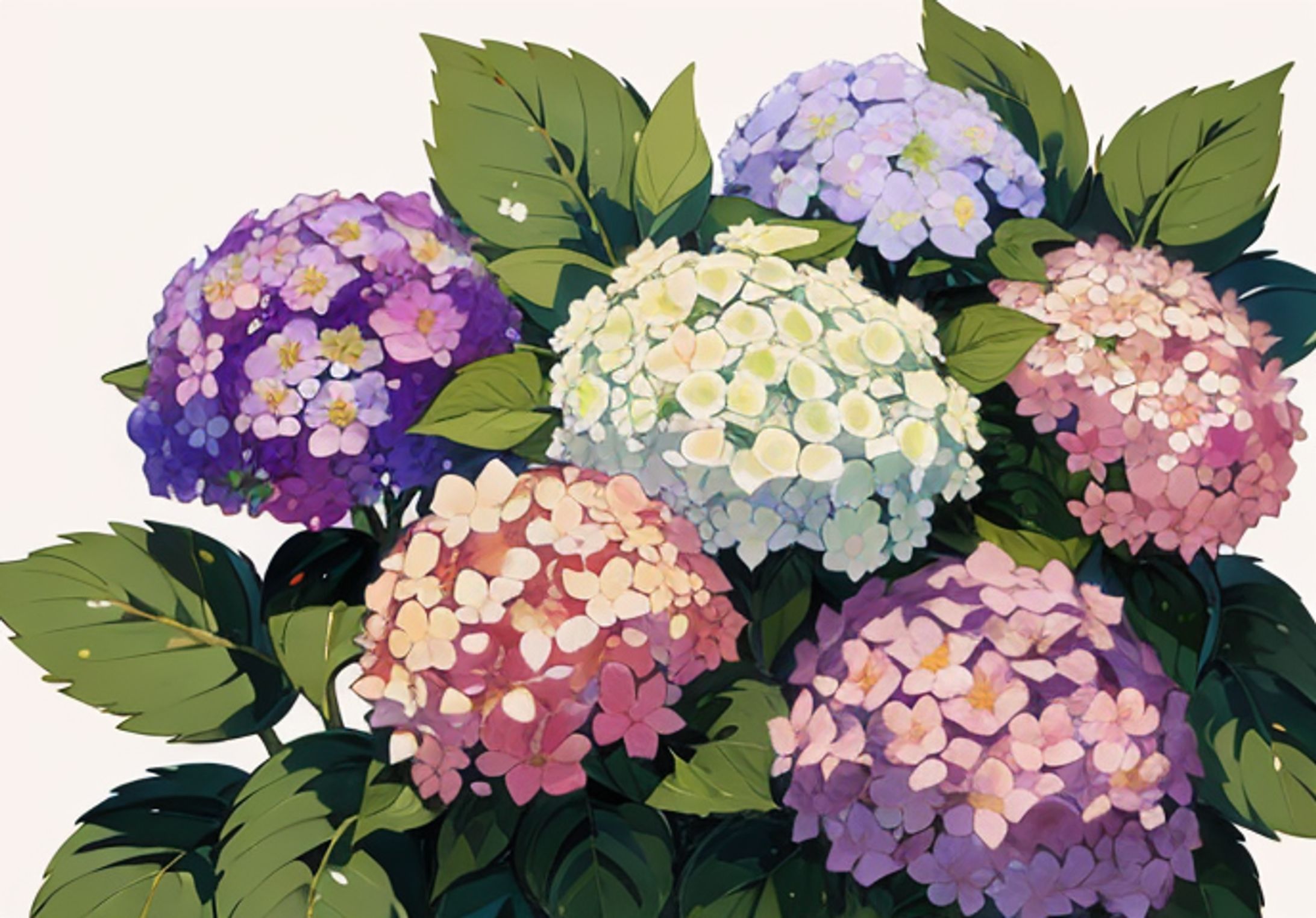 水彩画_紫陽花-1