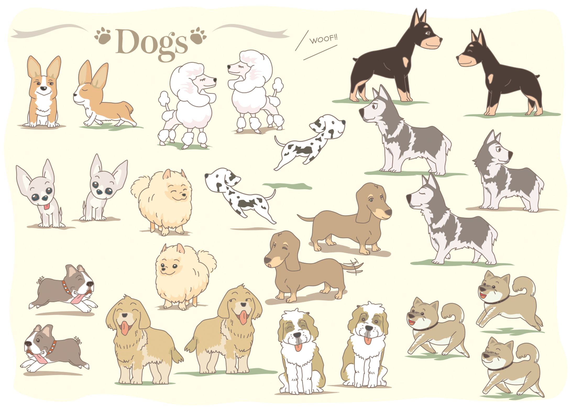 Dogs！カット用イラスト-1