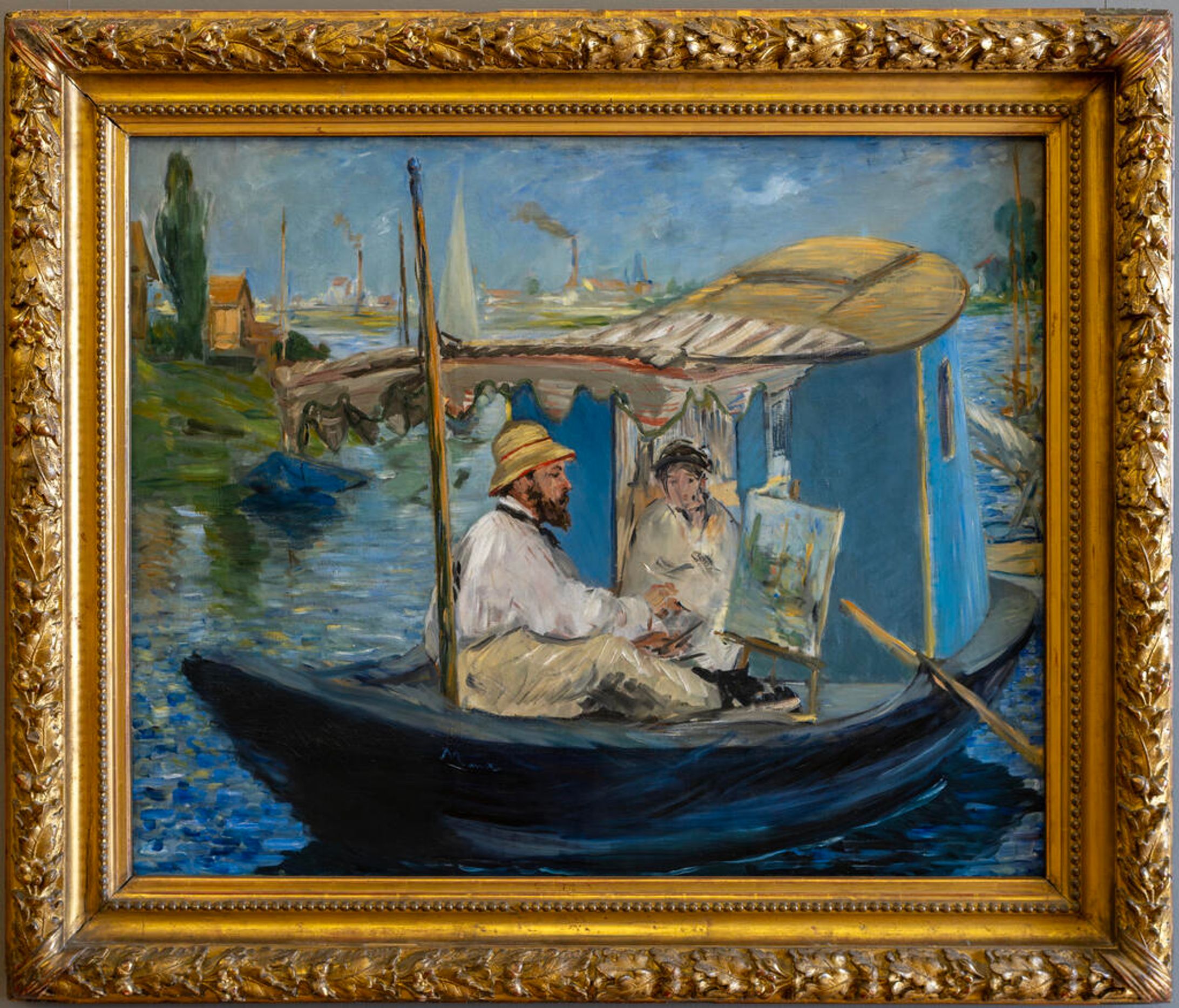 Claude Monet Painting in his Studio - Édouard Manet-1