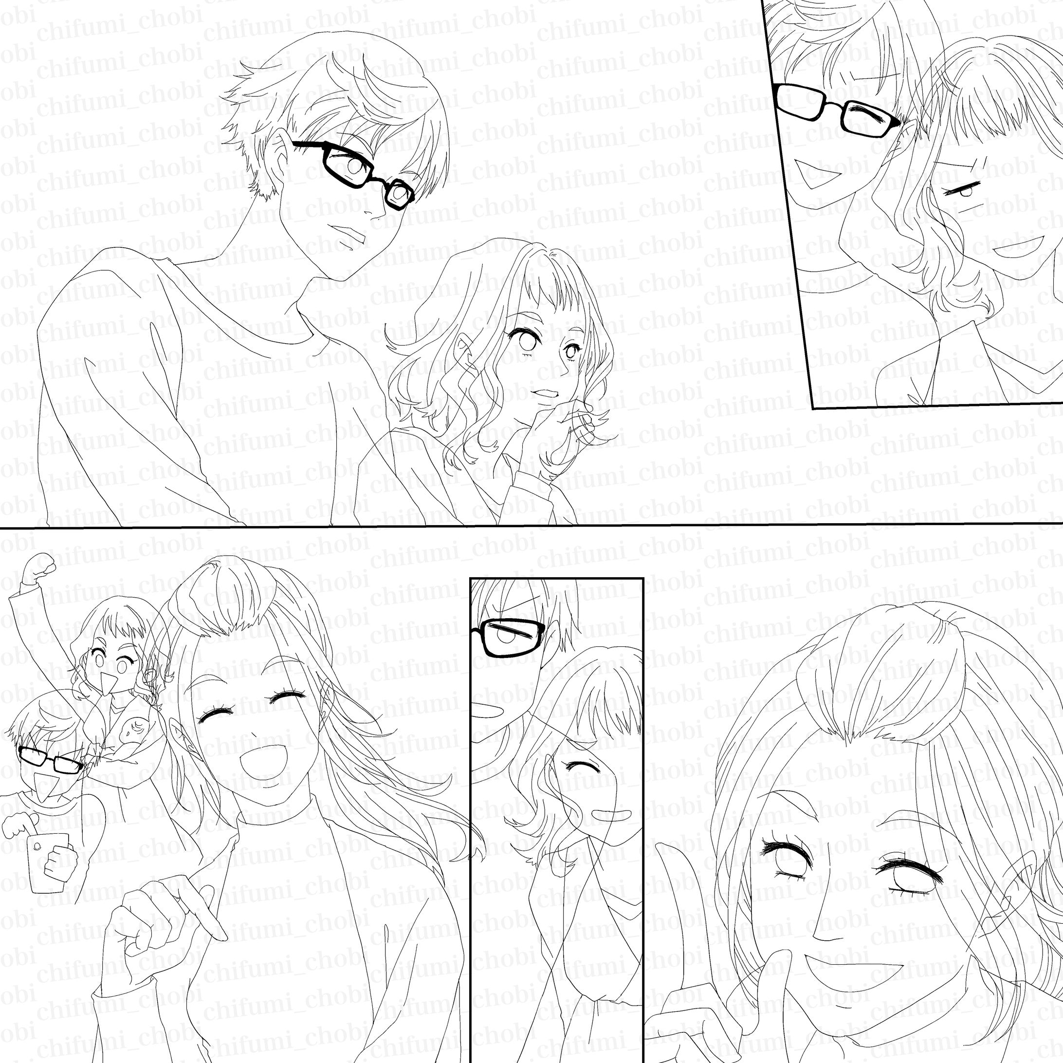 漫画　線画-1