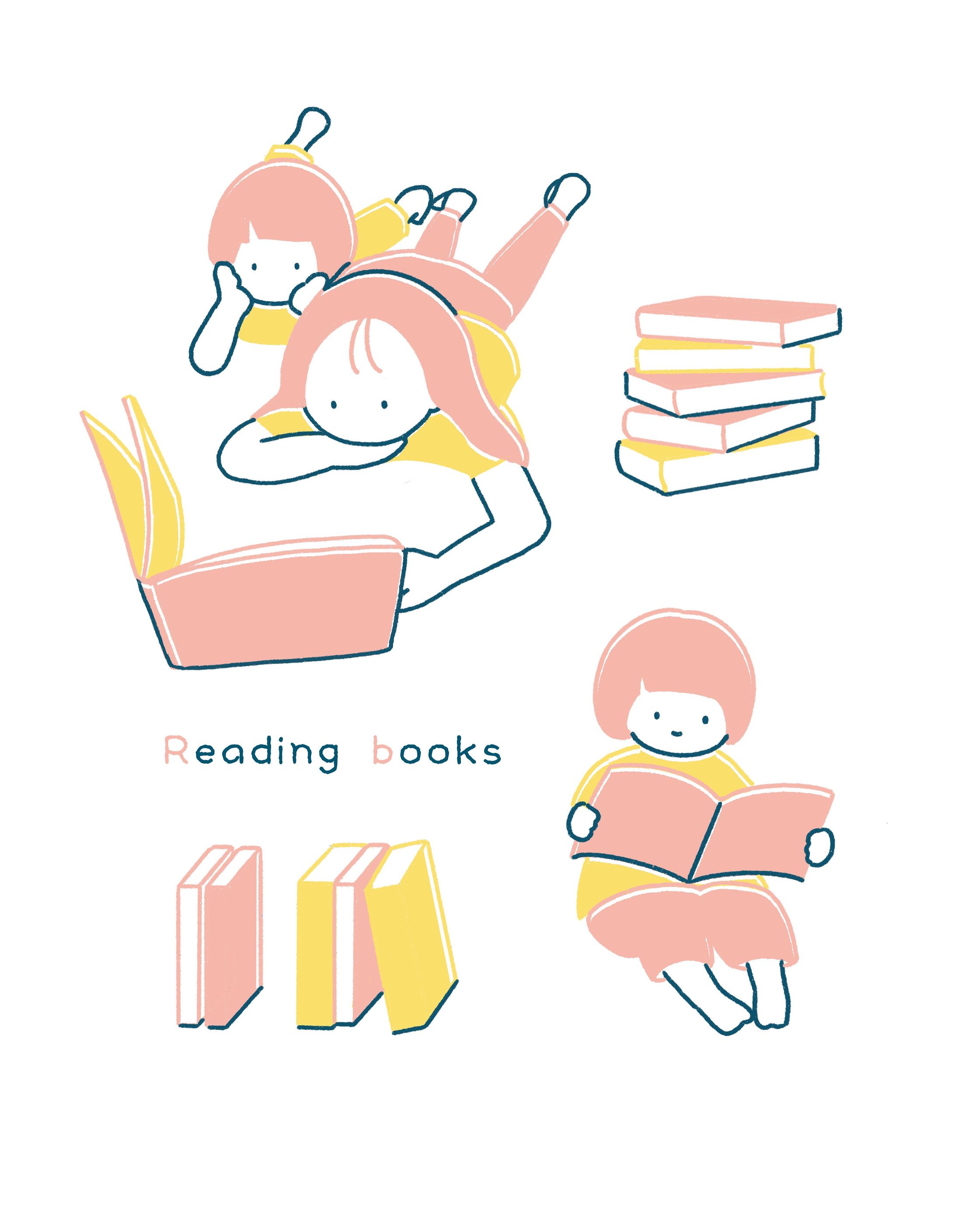 本を読む子どもたち-1