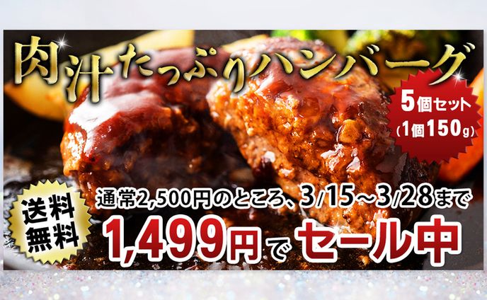 ECサイト画像（楽天）：冷凍ハンバーグ