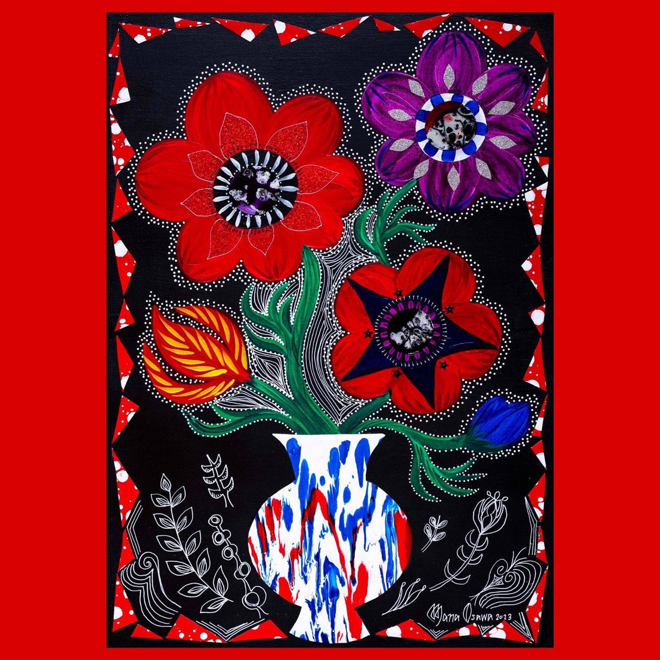 GEISAI has ended. Thank you all very much🔥GEISAI 無事終了致しました。ご高覧頂いた皆さま ありがとうございました✨東京ビッグサイトも初めてで雰囲気とか全てが勉強でした。ちょっと場を間違えたかな感も少し感じたけど（笑）壁無しで自分色を出し切れたので大変満足してます。とはいえ新作はちゃんと壁と照明の下でも観てもらいたいものばかりなのでまた展示に回していきたいと思ってます✨

チャレンジだったミニ額絵も好評で、目当てに来てくれた方もいて喜んで頂き 制作して良かったです😆

5月の展示は高知と神戸で！
夏から東京、名古屋を中心に全国各地で沢山の展示が予定されてます。下半期は念願だった中国進出🇨🇳の話があって着々と目標に近づいてます🙏ありがとうございます✨

残りの30歳までにやりたい事といえばギャラリーに所属…という計画ぐらいかな？自分でやれてるじゃん！と周囲からは言われてますが一人でやっていくには精神的にも肉体的にも荷が重すぎるし、もっと高みへ進む為にも旅路を共にしてくれるパートナーが見つかったら嬉しいなと思っております♪ 

今後とも大沢の活躍を温かく見守って頂けたら幸いです！

#geisai #geisai22
#大沢愛 #manaosawa #artcontemporain #modernart #artcollector #artgallery #acrylicpainting #painting  #collageartwork #illustration #artstagram #artlovers #visualart #contemporaryart #mixedmedia #ミクストメディア #绘画 #当代艺术 #現代アート #현대예술 #アートコレクター#naiveart #selftaughtartist #womanartists #アネモネ #anemone-1